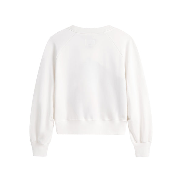 Girls White Star Cotton Sweatshirt