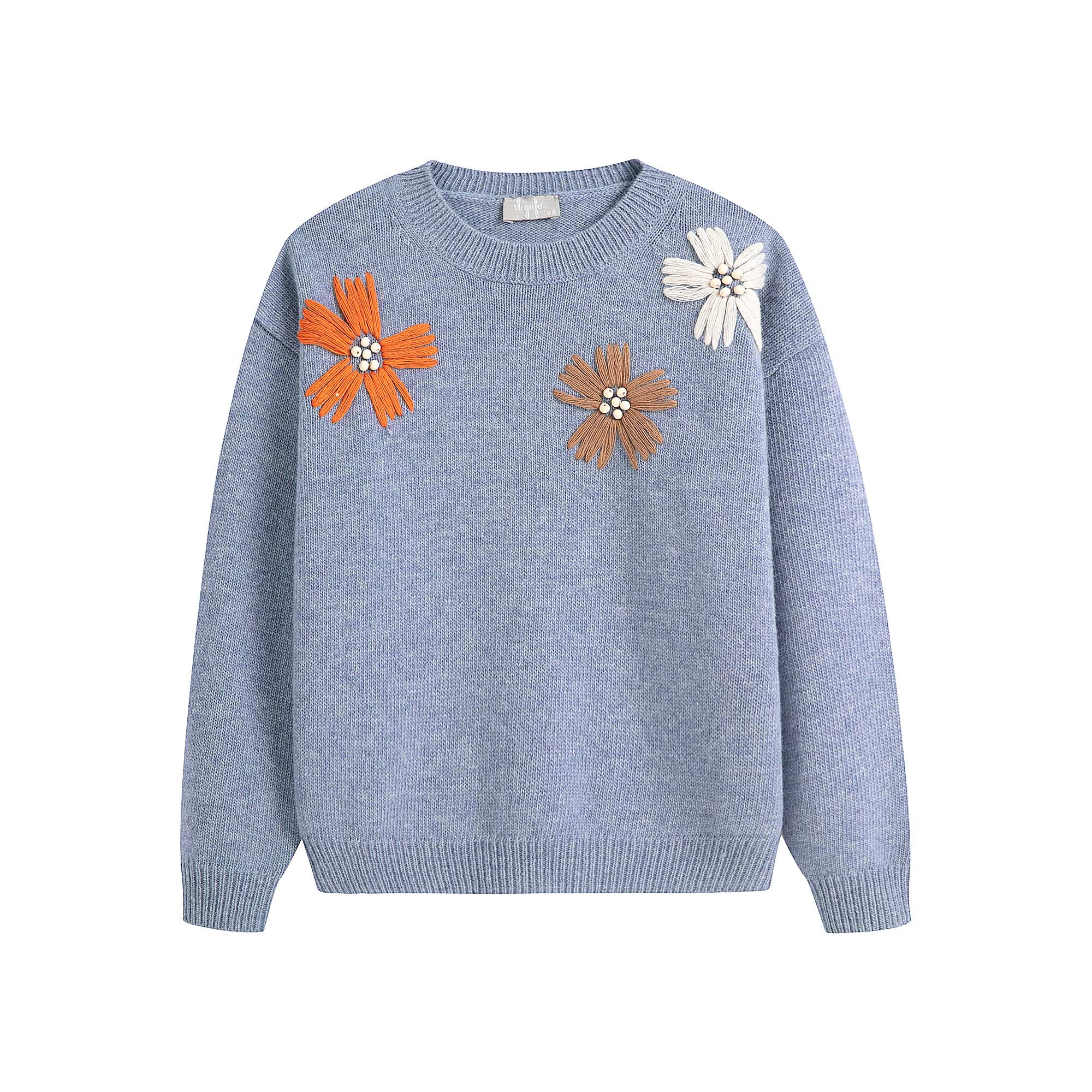 Girls Blue Wool Sweater