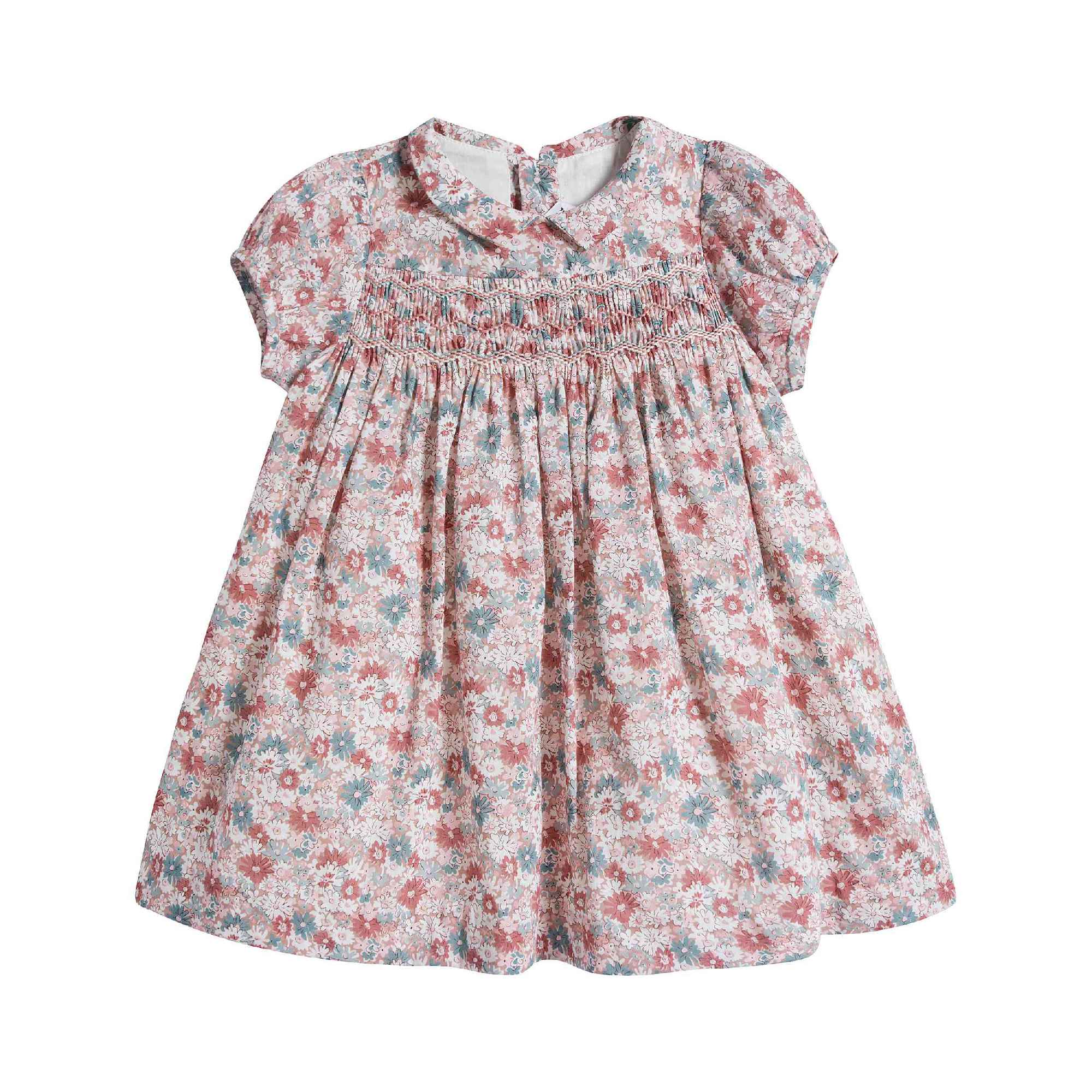 Baby Girls Faded Pink Cotton Dress
