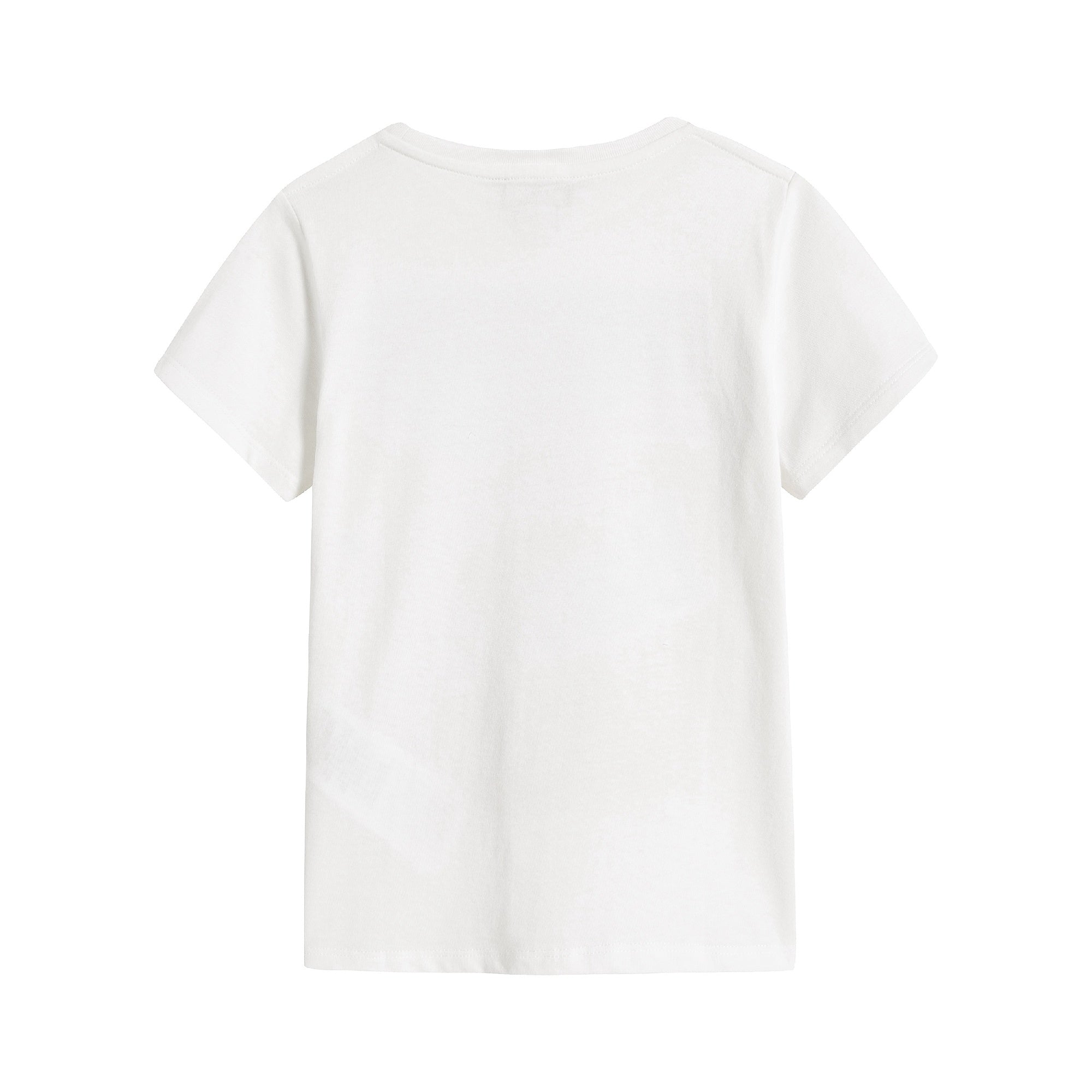 Boys & Girls White Cotton T-Shirt