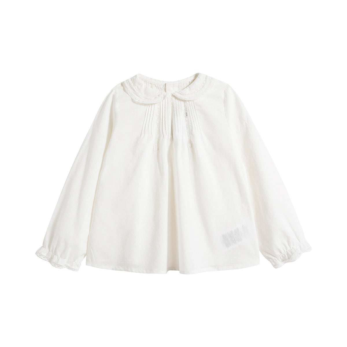 Baby Girls White Cotton Shirt