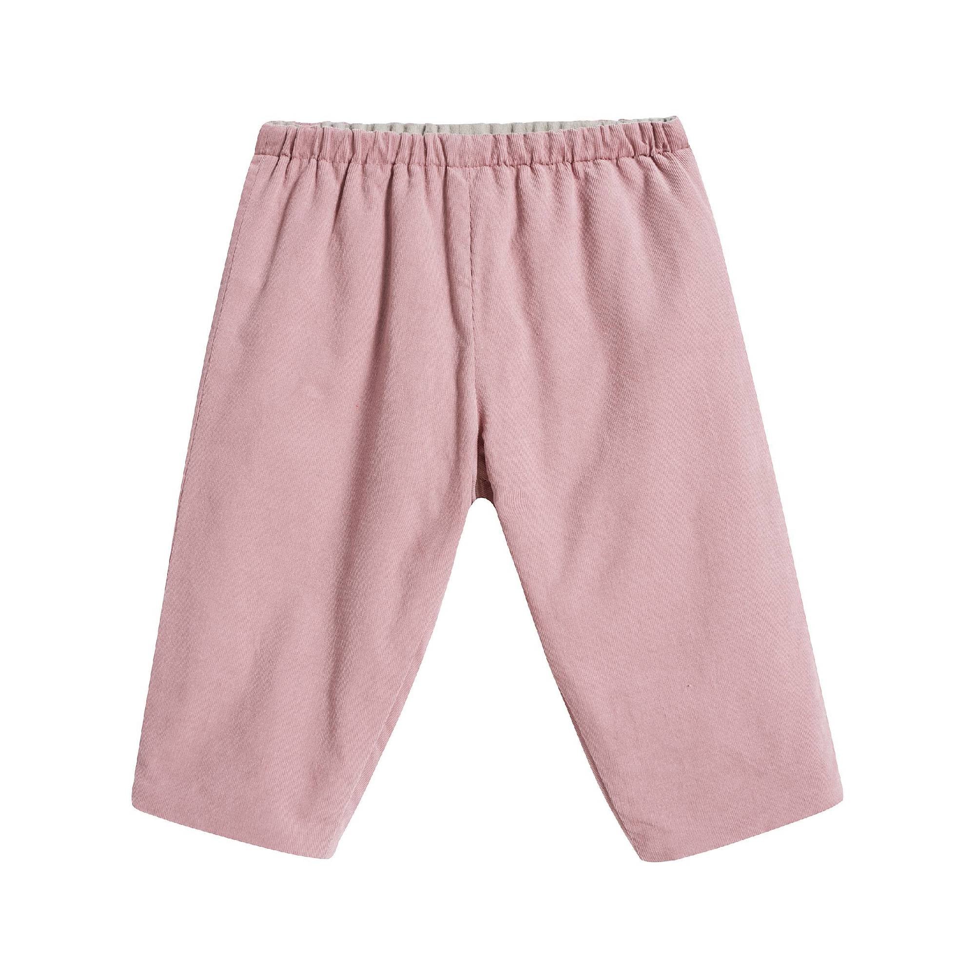 Baby Boys & Girls Powder Pink Cotton Pants
