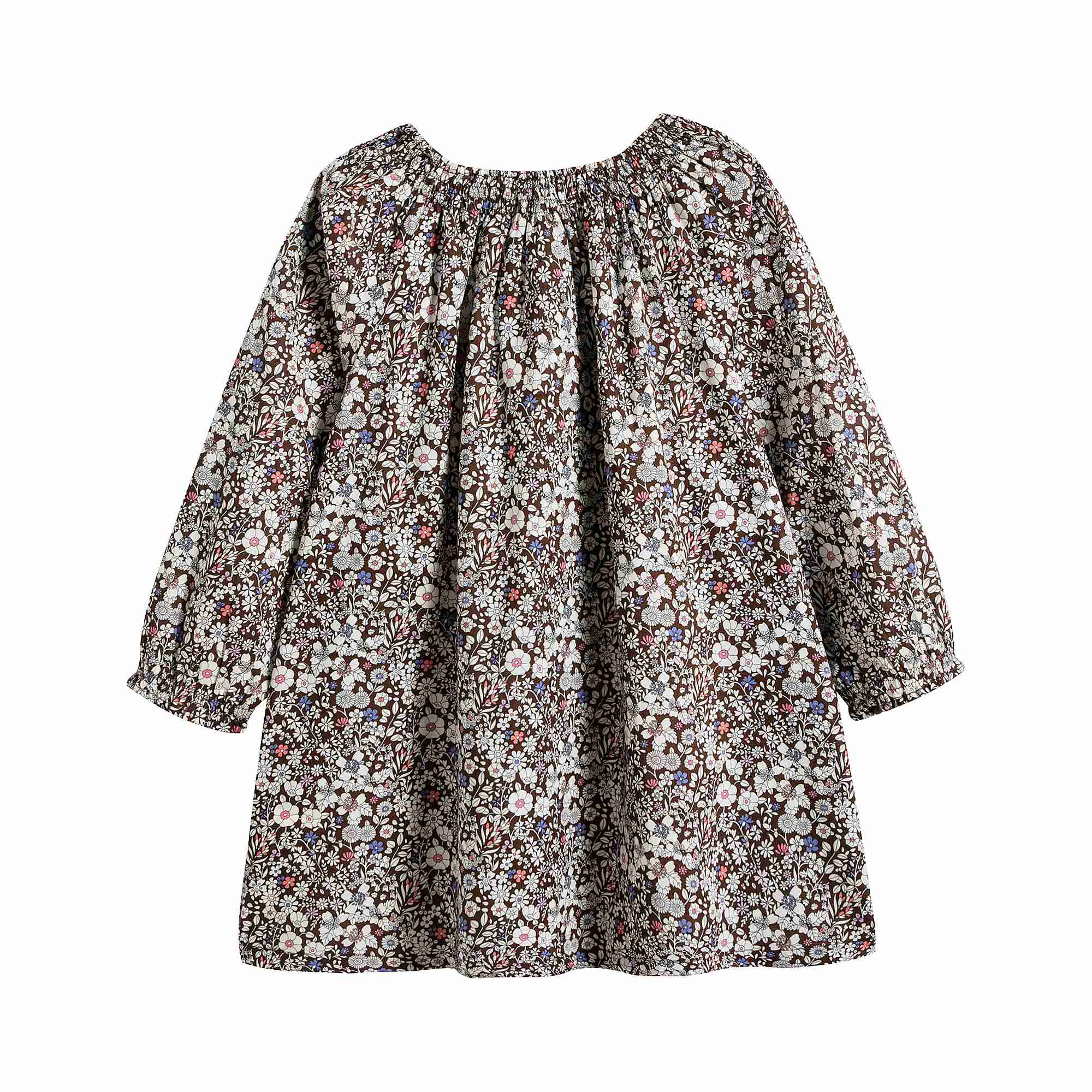 Baby Girls Brown Floral Cotton Dress