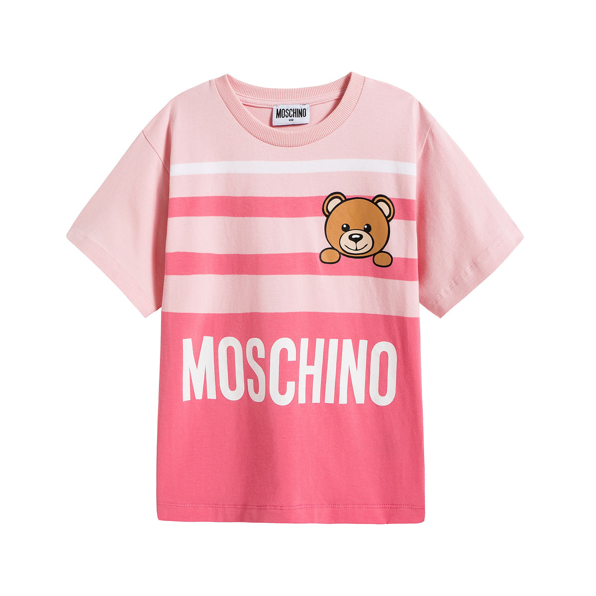 T-shirt en coton rayé rose pour filles