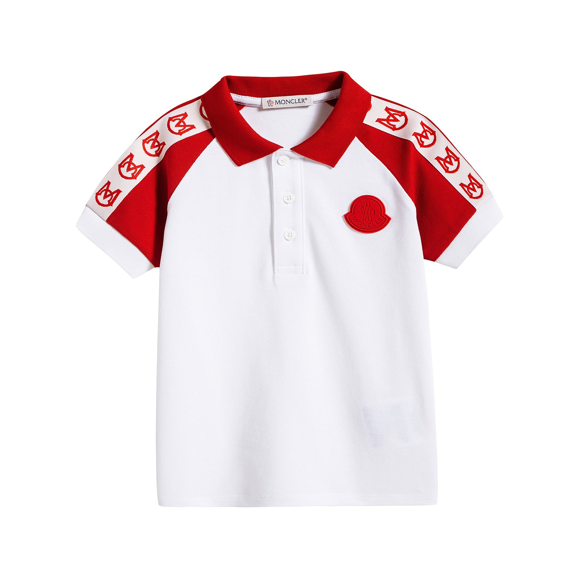 Baby Boys White & Red Logo Polo Shirt