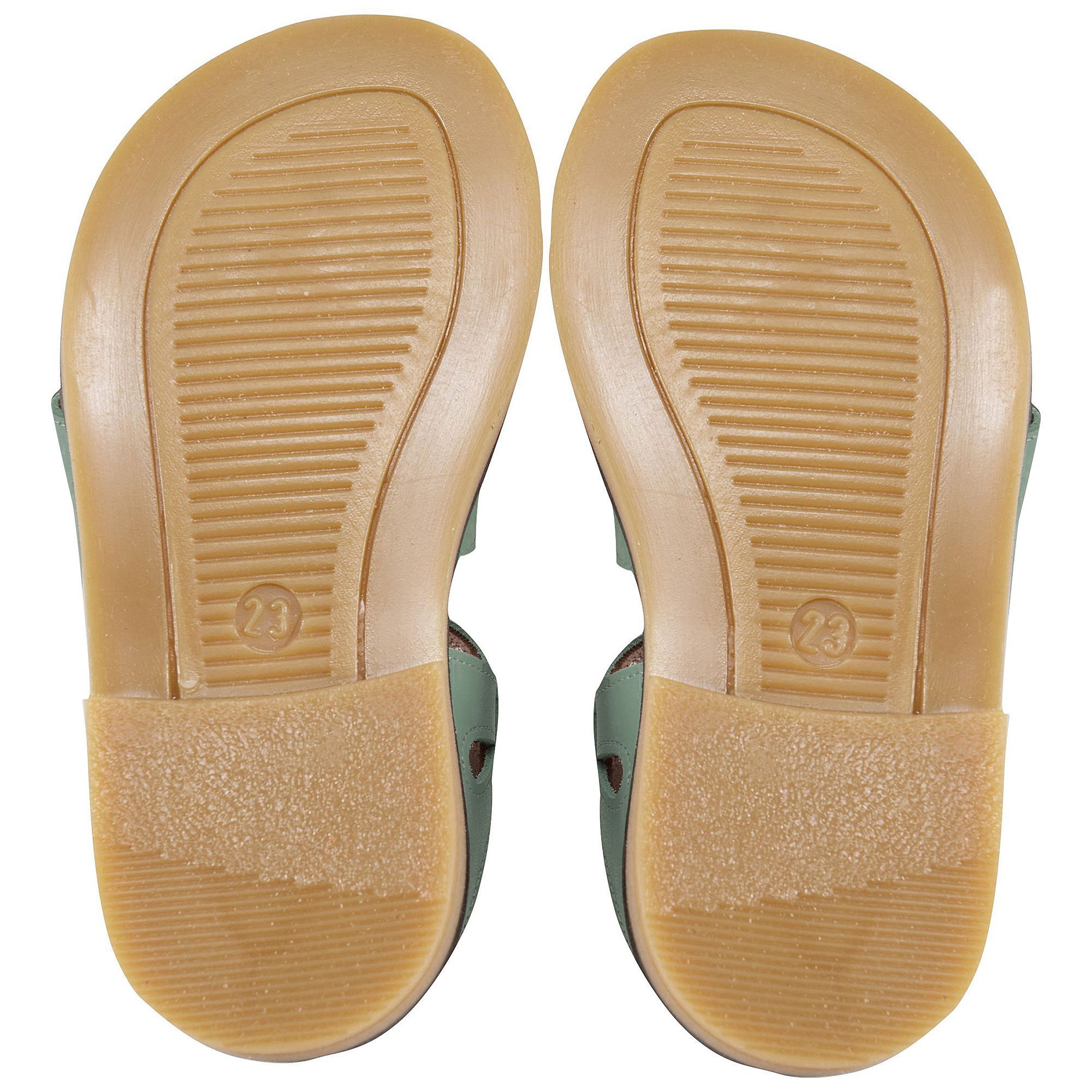 Girls Light Green Leather Sandals