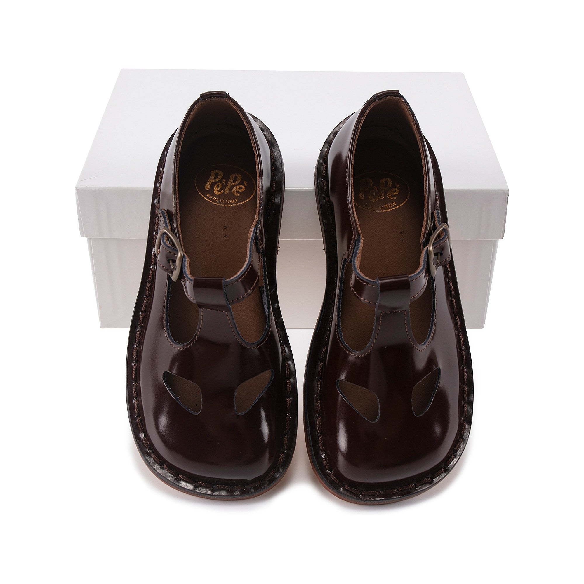 Girls Brown Leather Shoes