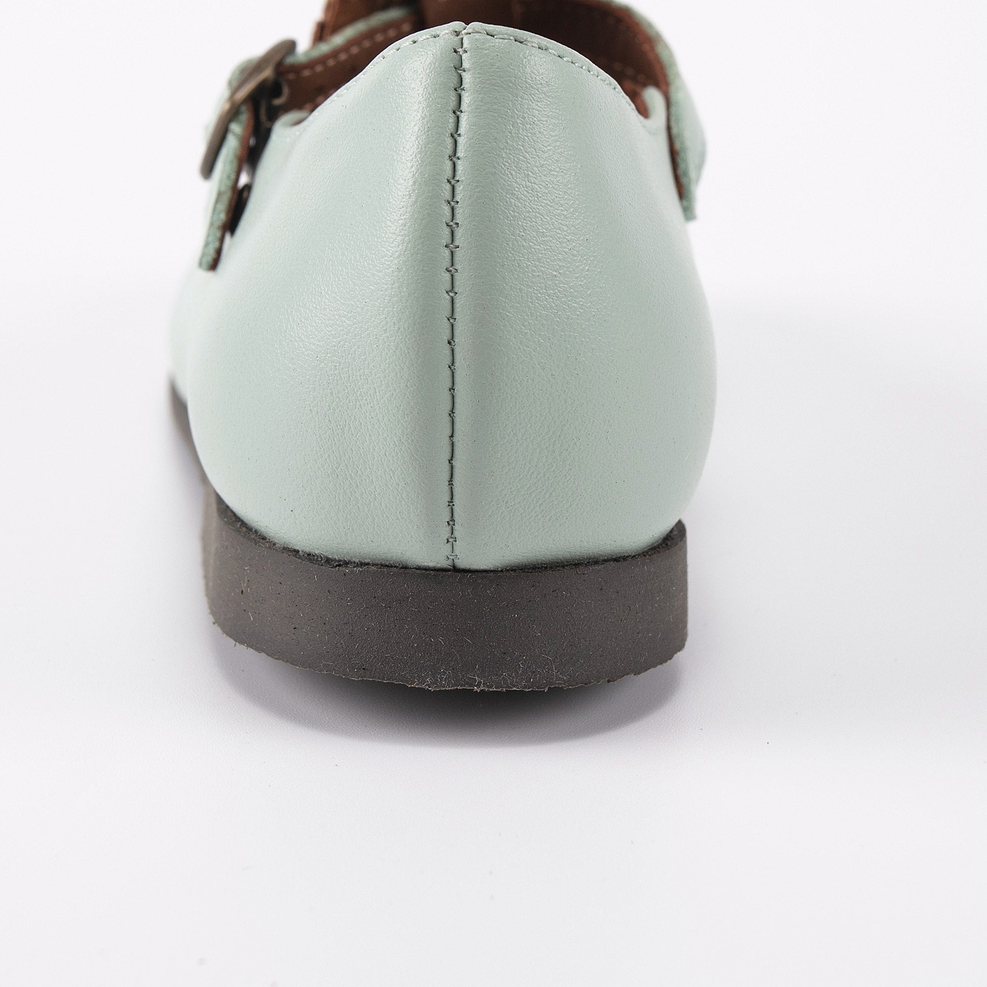 Girls Light Blue Leather Shoes