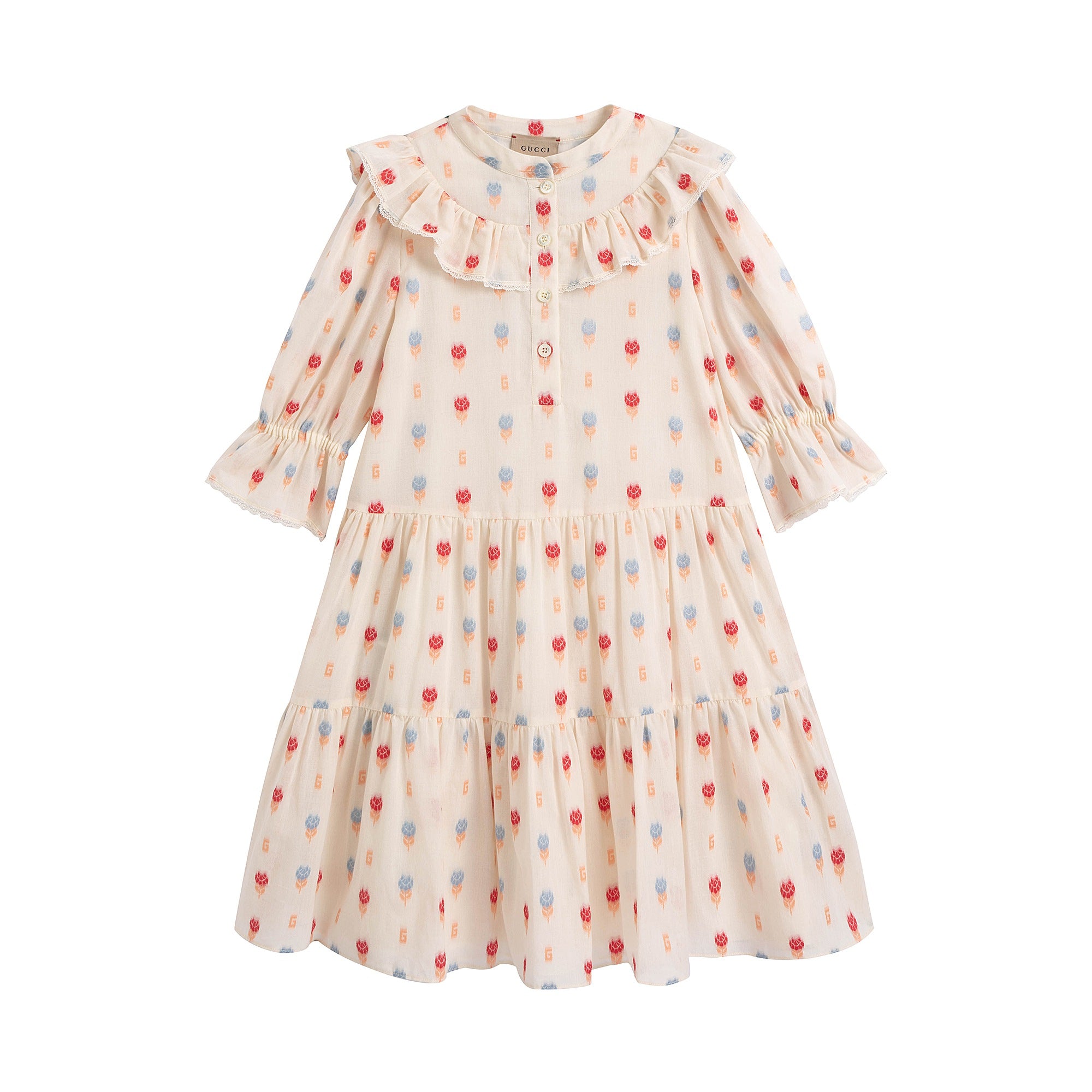 Girls White Cotton Dress