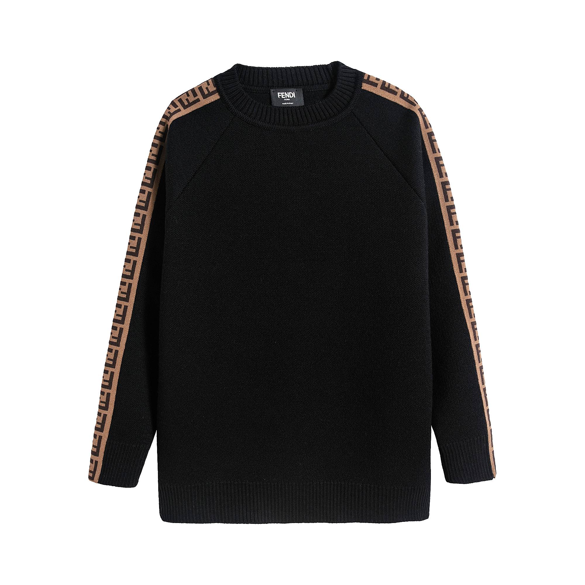 Boys & Girls Black FF Vrigin Wool Sweater