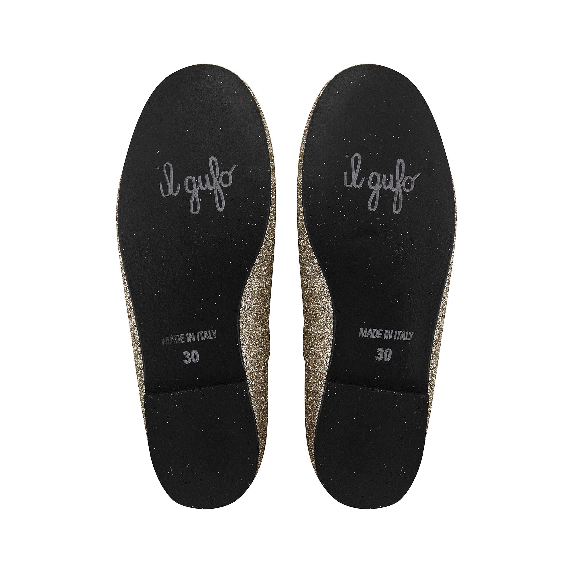 Girls Gold Glitter Flat Shoes