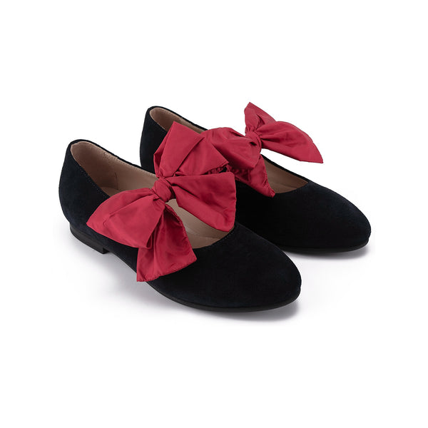 Girls Blue Bow-knot Flat Shoes