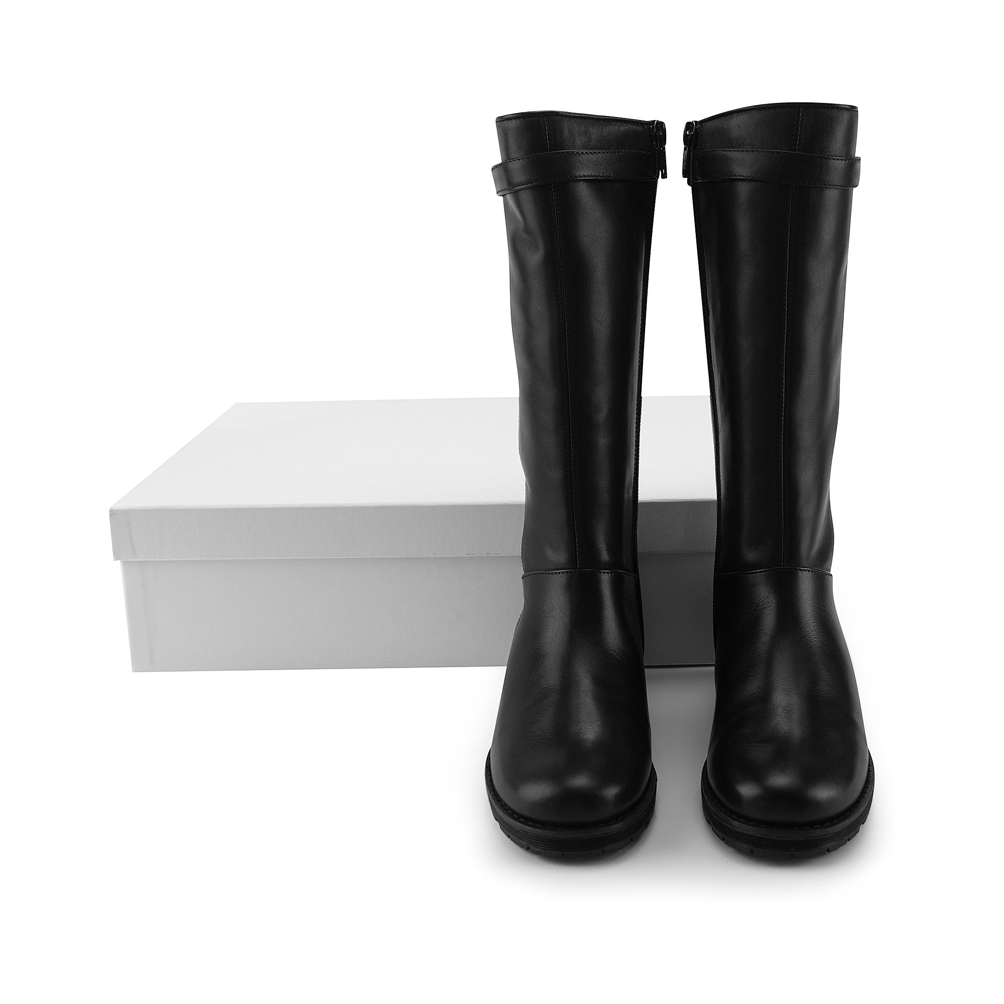 Girls Black Leather Boots