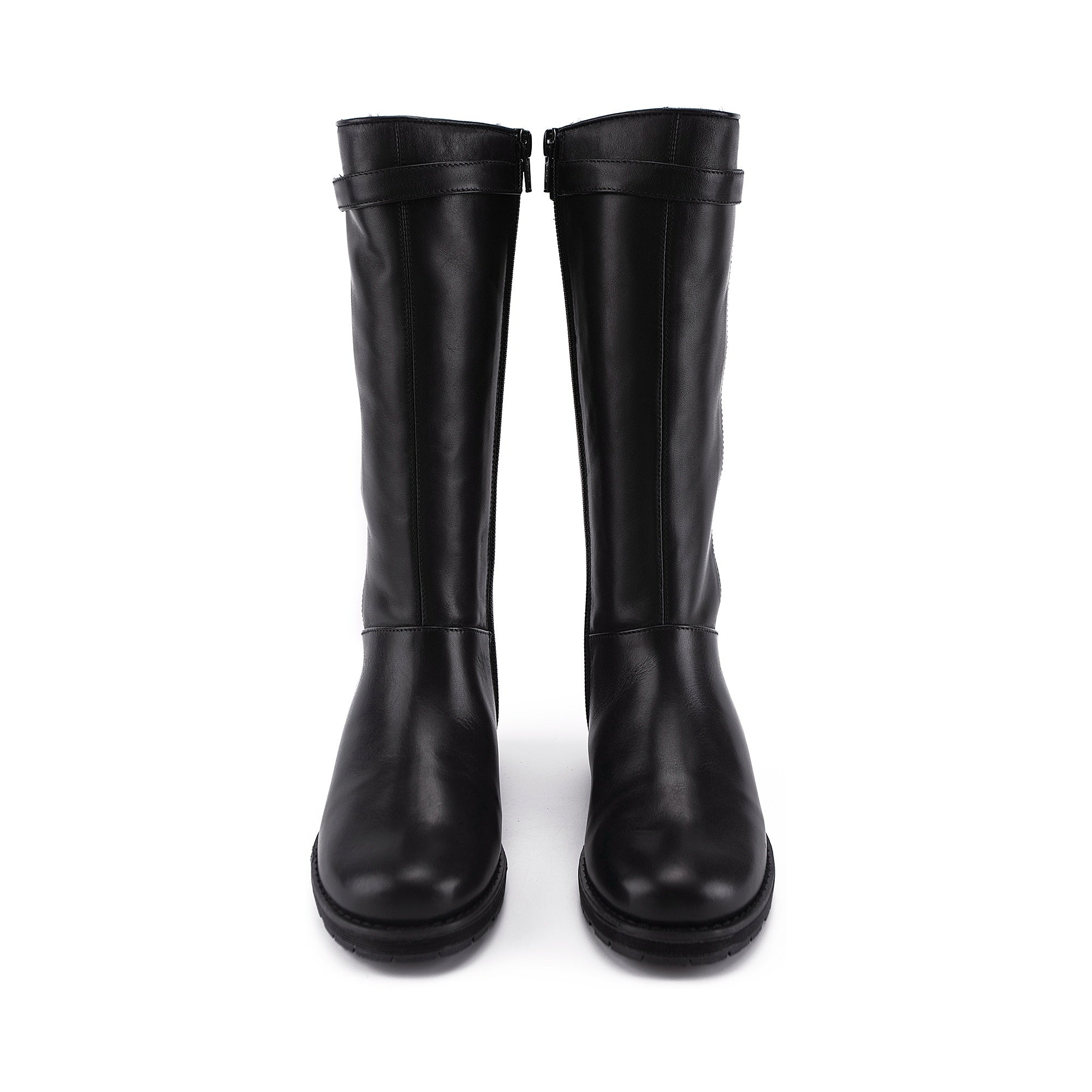 Girls Black Leather Boots
