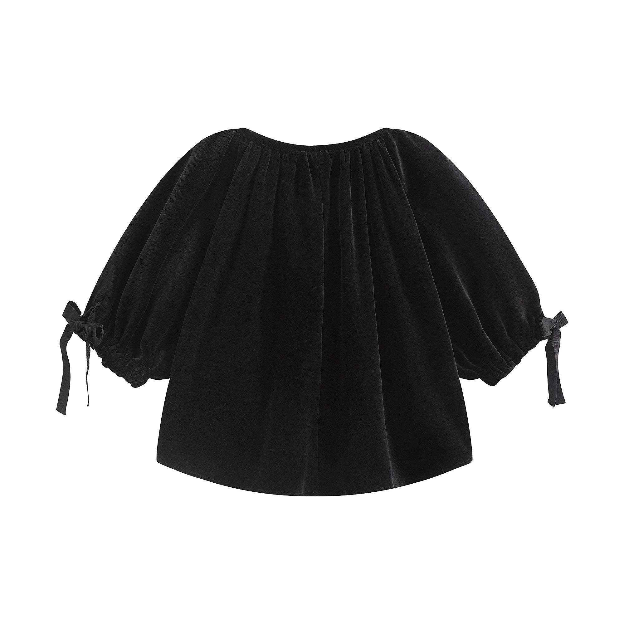 Girls Black Velvet Top