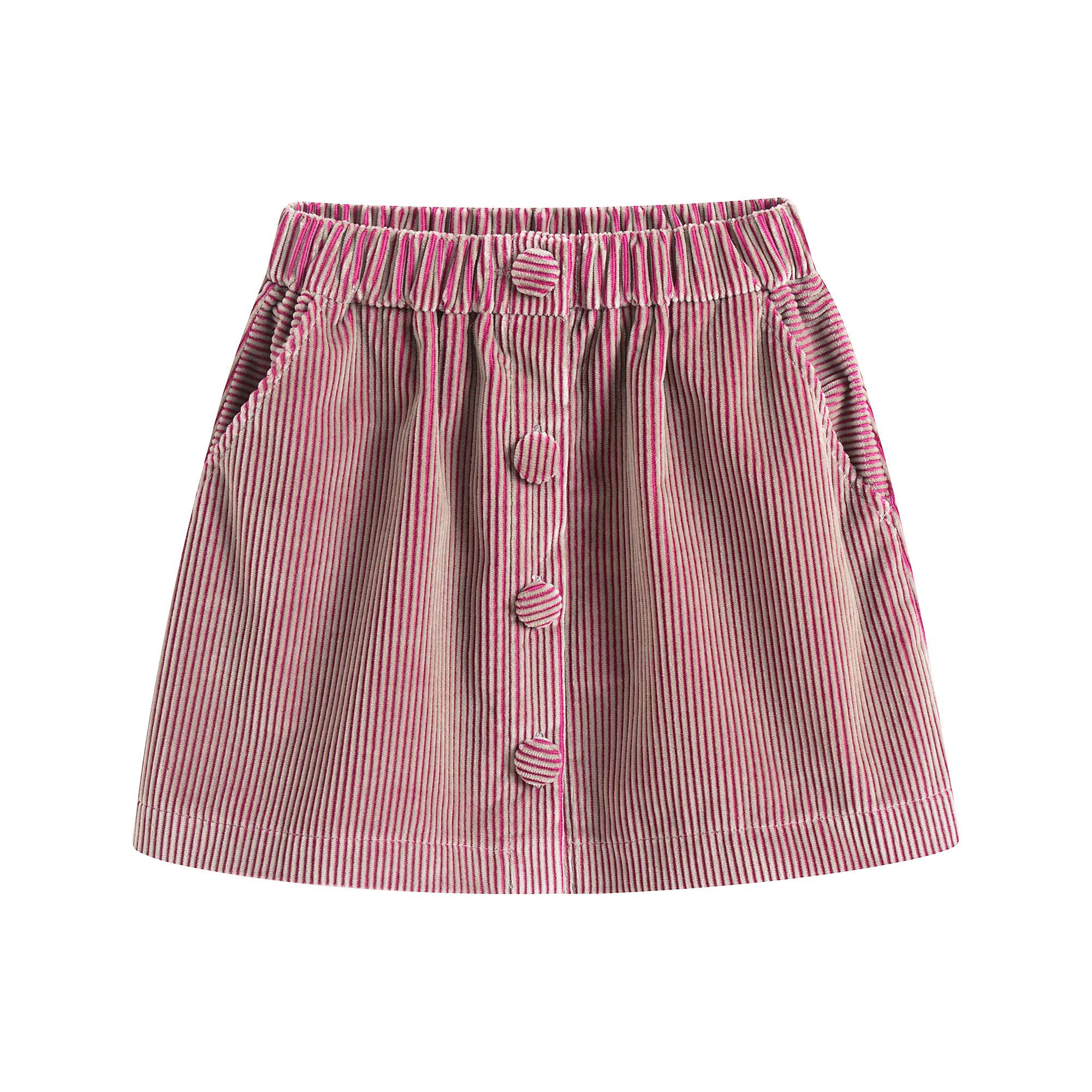 Girls Pink Velvet Skirt