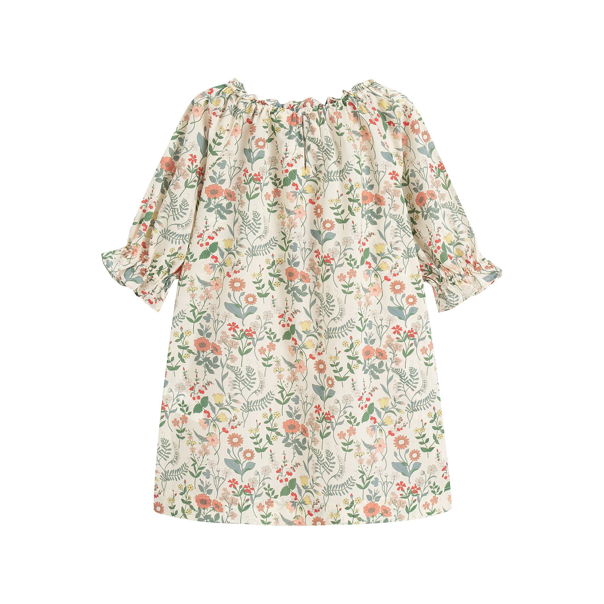 Girls Multicolor Floral Cotton Dress