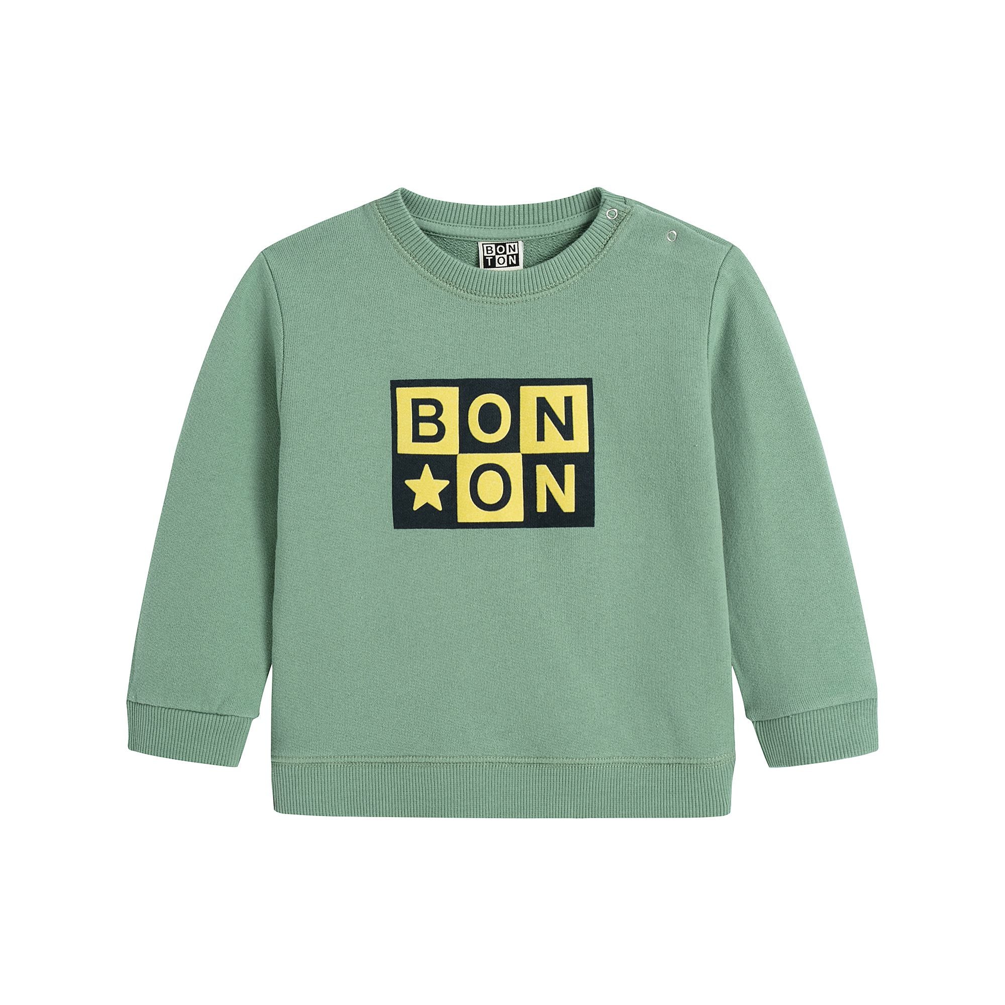 Baby Boys & Girls Green Cotton Sweatshirt
