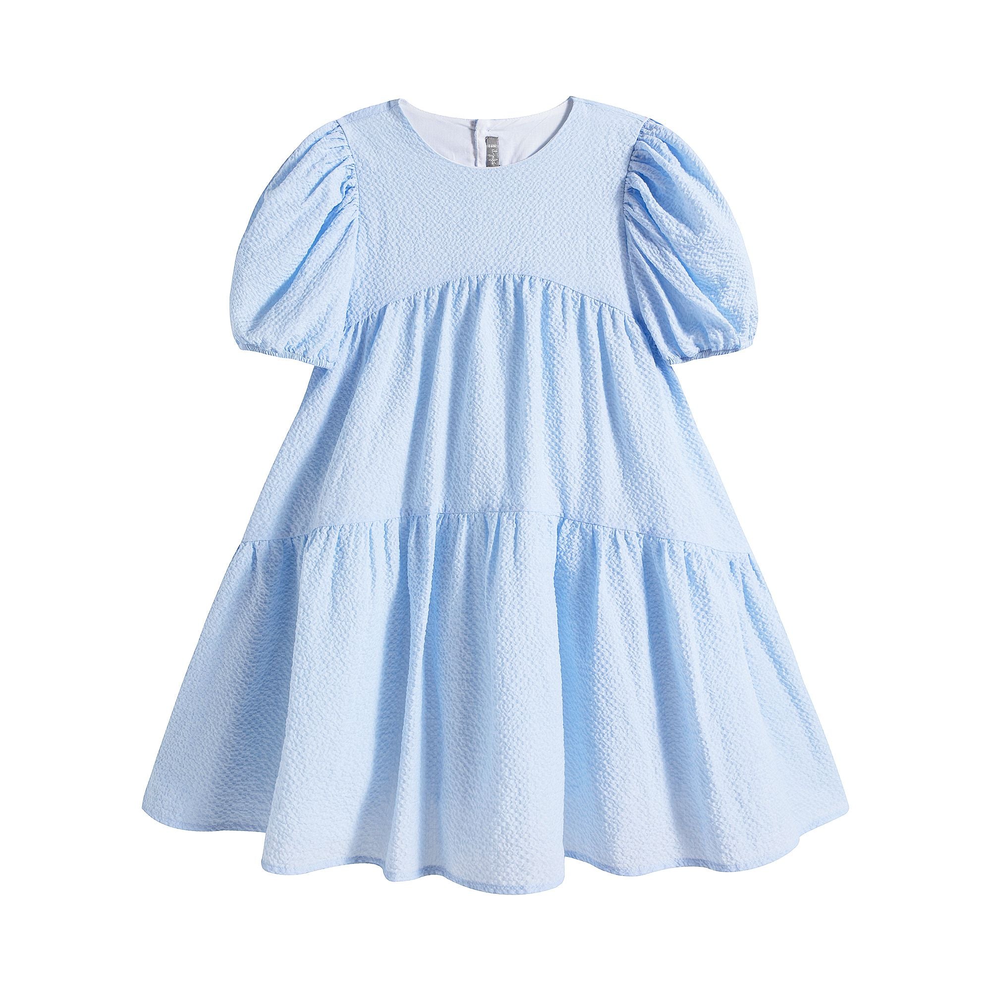 Girls Light Blue Cotton Dress