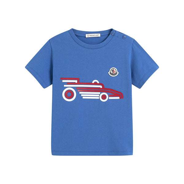 Baby Boys & Girls Blue Logo Cotton T-Shirt