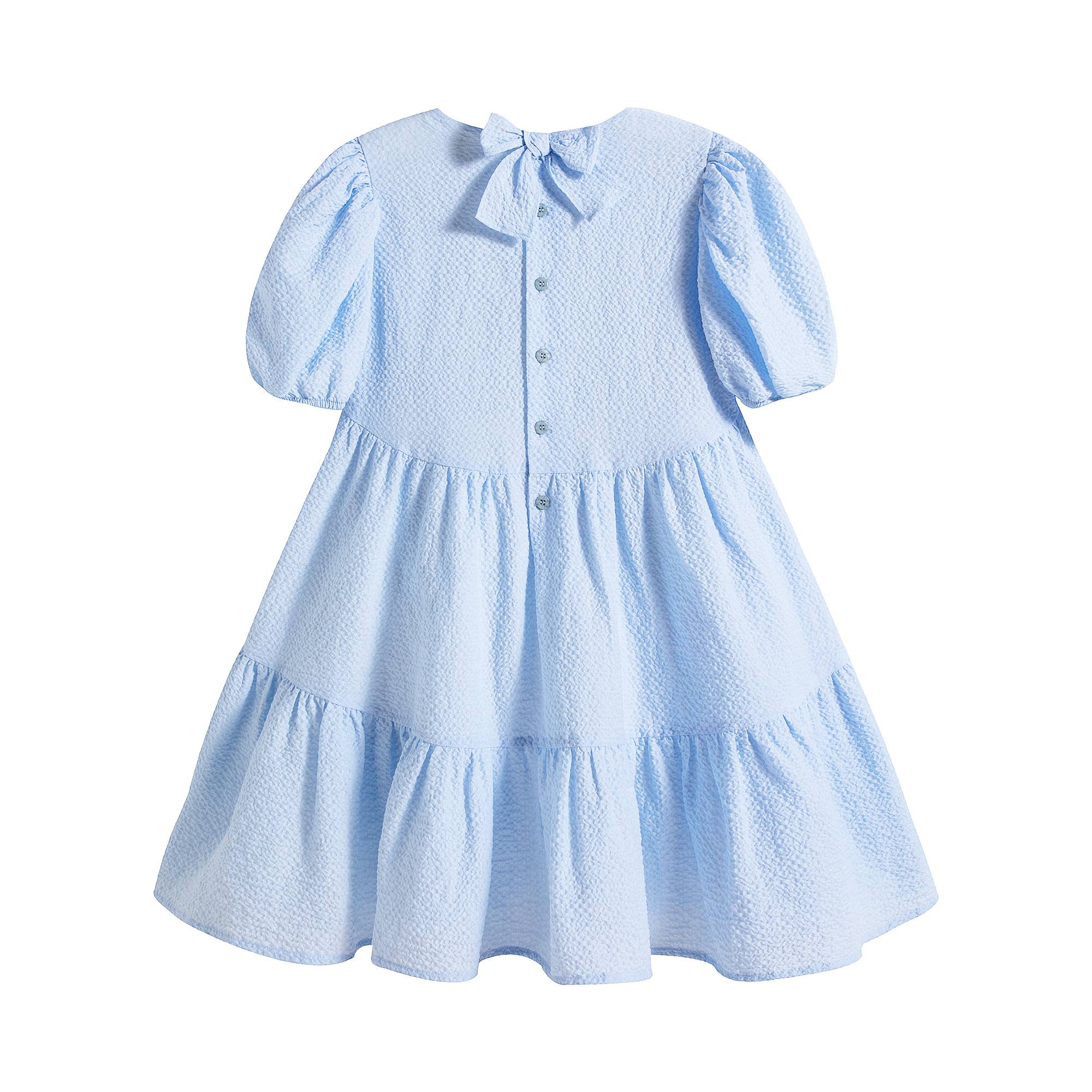 Girls Light Blue Cotton Dress