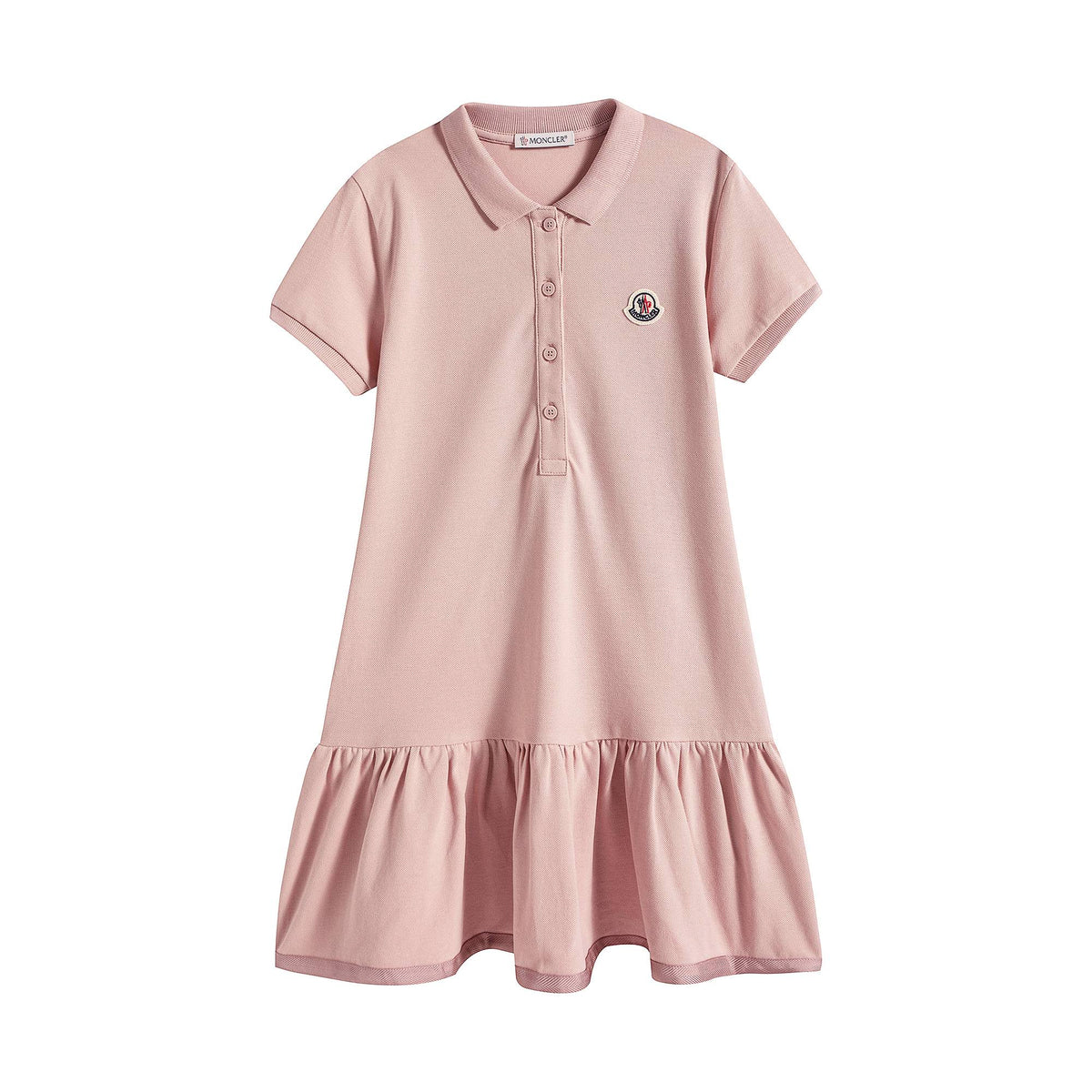 Girls Pink Cotton Polo Dress