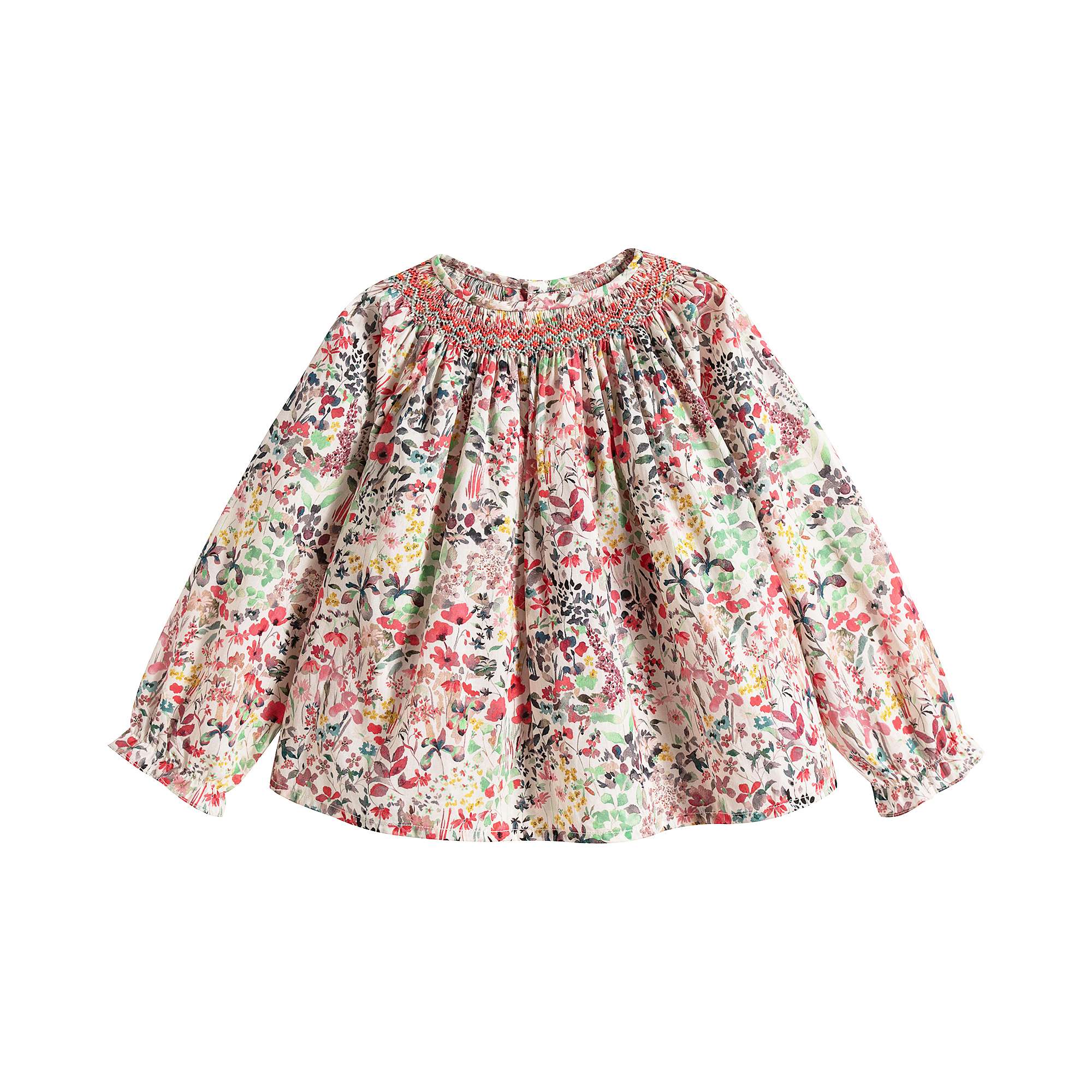 Baby Girls Red Floral Cotton Top