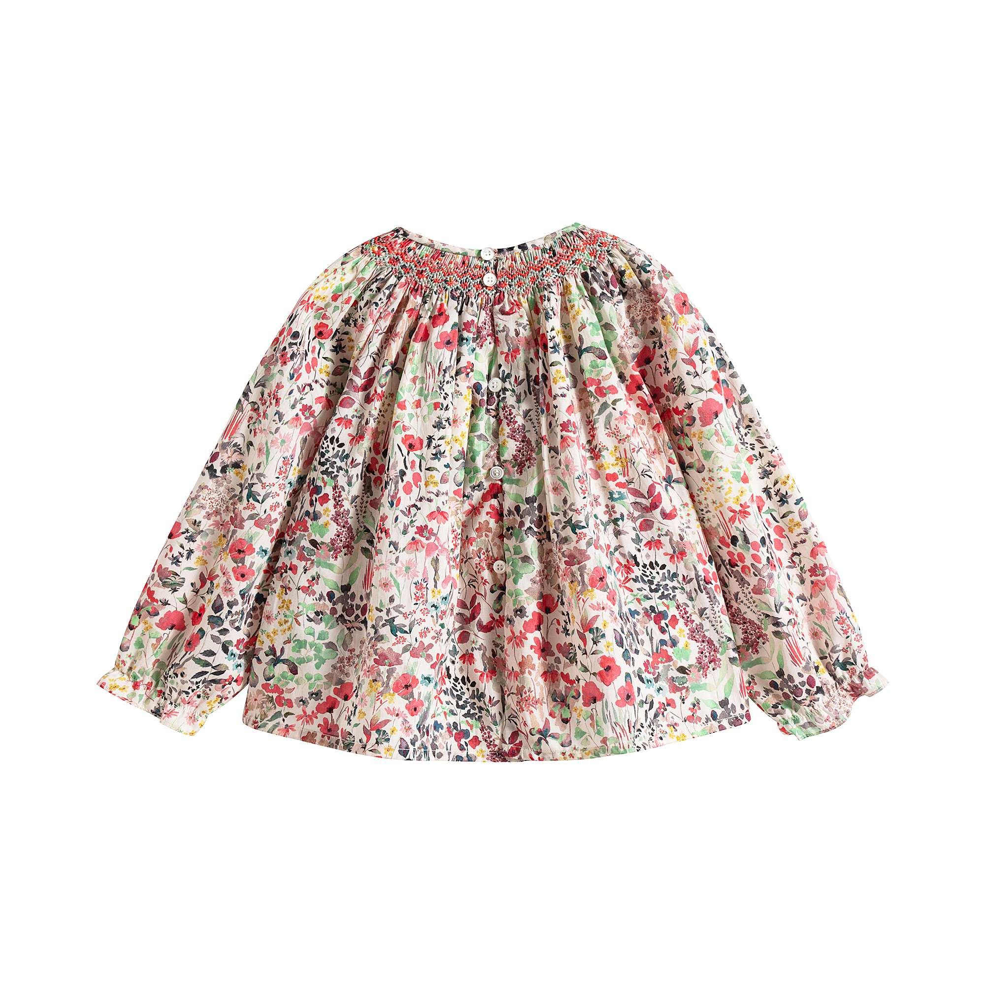 Baby Girls Red Floral Cotton Top