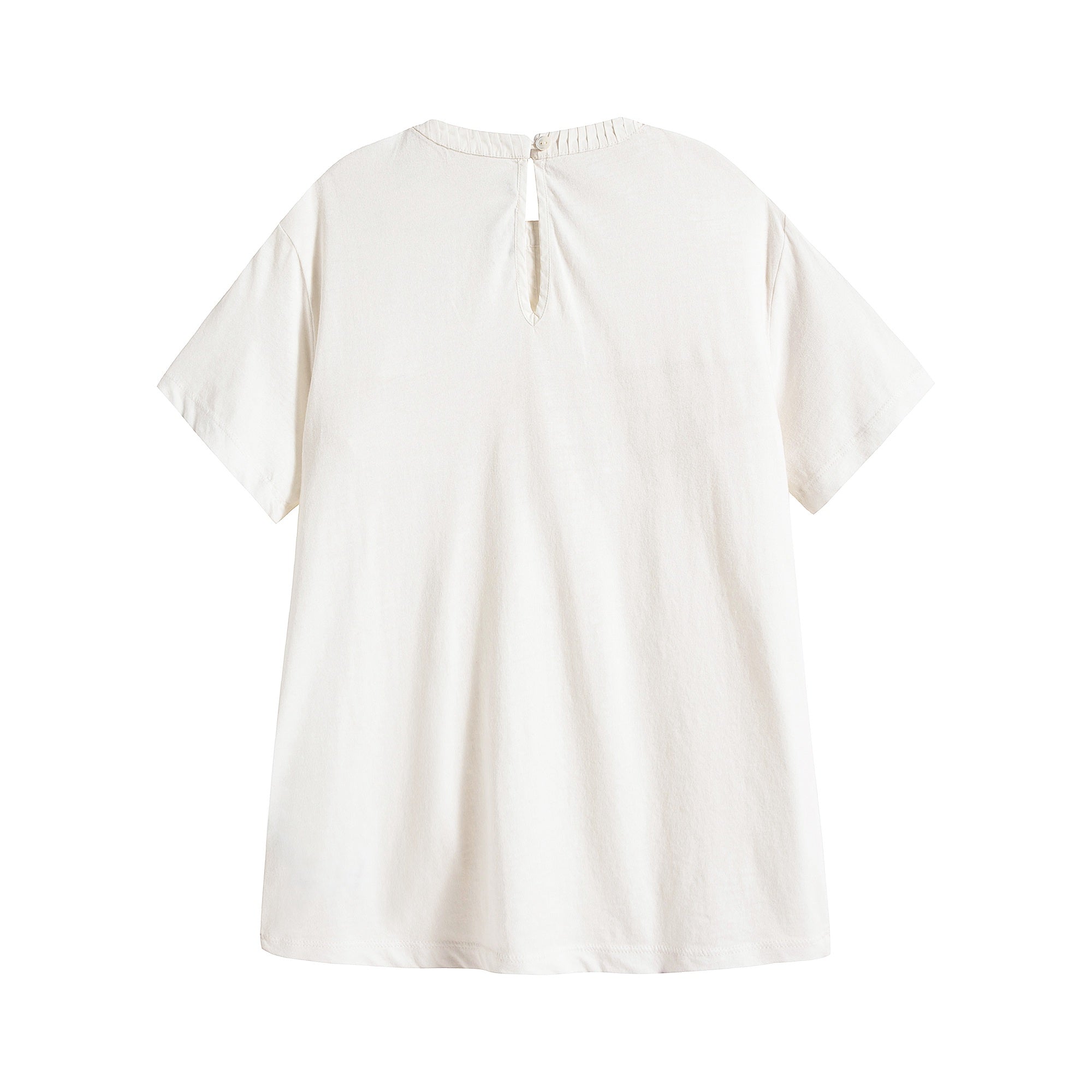 Girls White Cotton T-Shirt