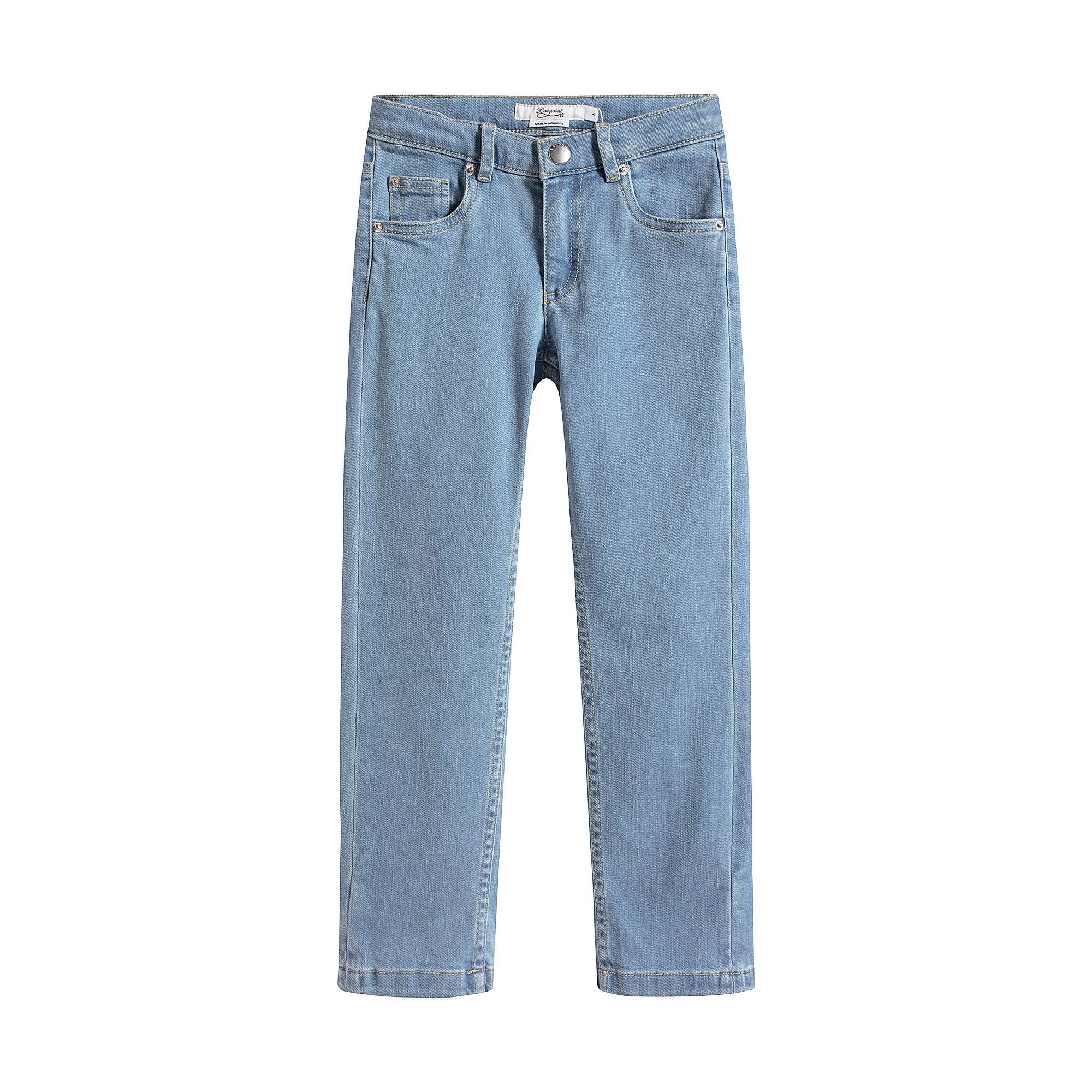 Girls Light Blue Cotton Trousers