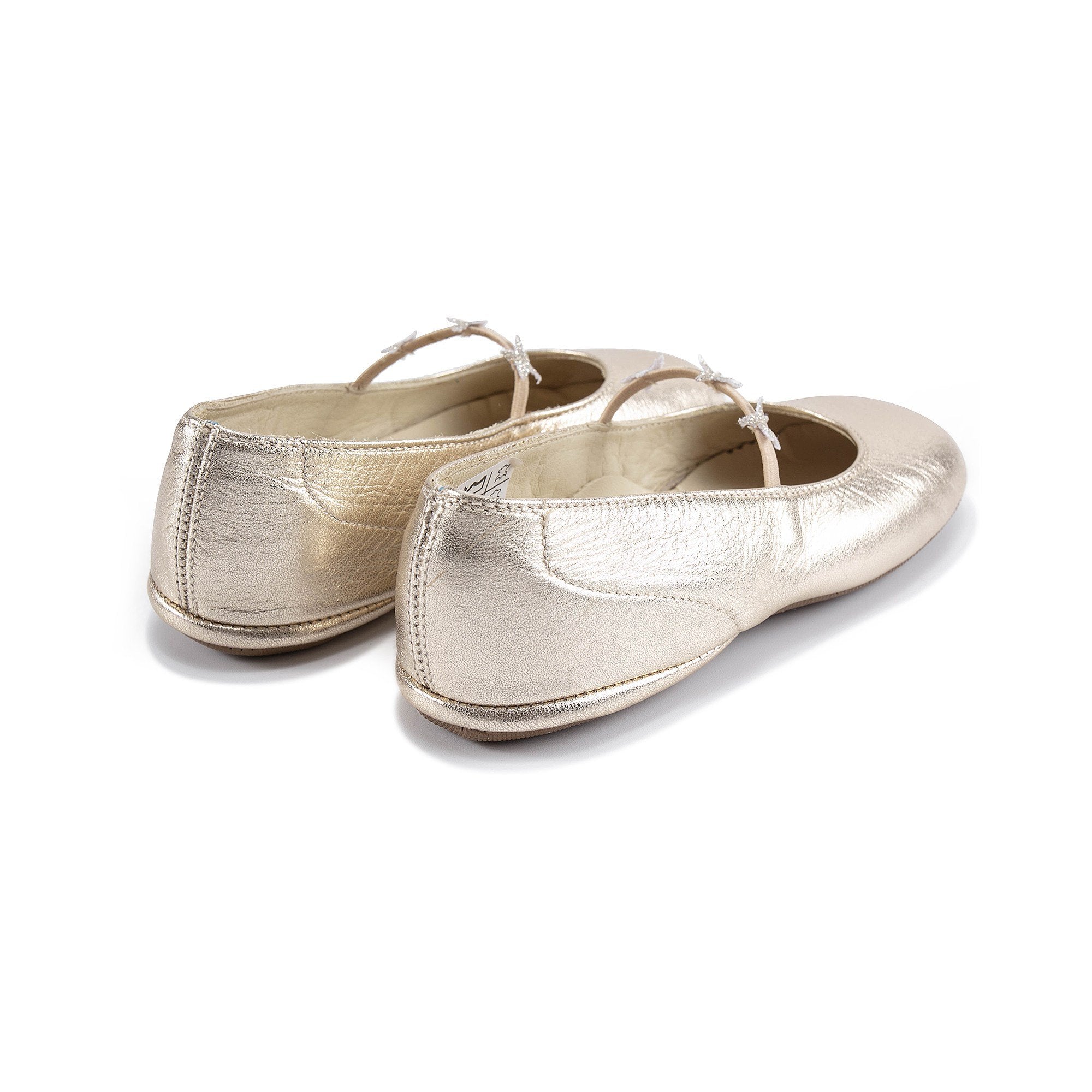 Girls Gold Stars Leather Shoes