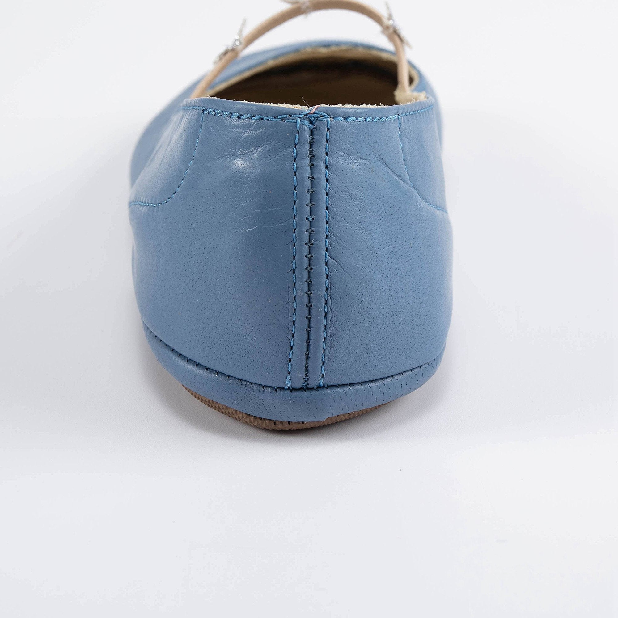 Girls Blue Stars Leather Shoes