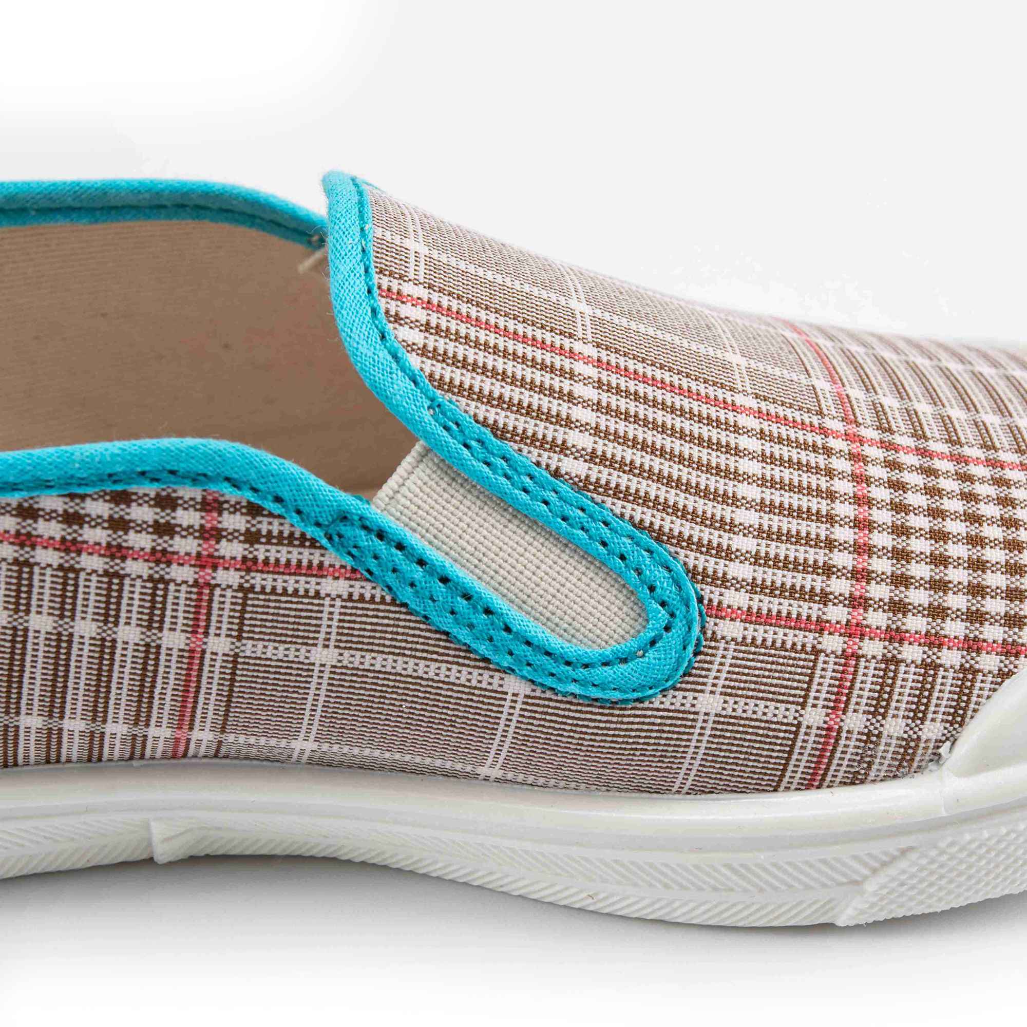Boys & Girls Beige Check Shoes