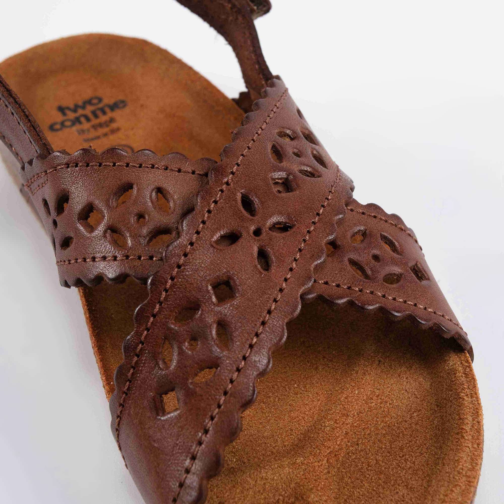 Girls Brown Leather Sandals