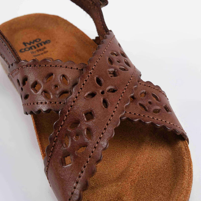 Girls Brown Leather Sandals