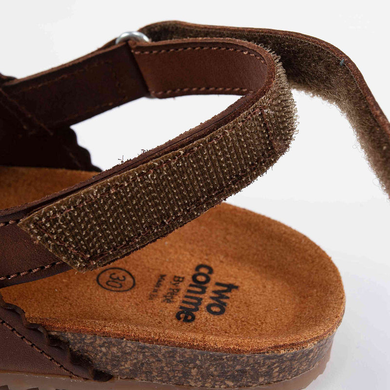 Girls Brown Leather Sandals