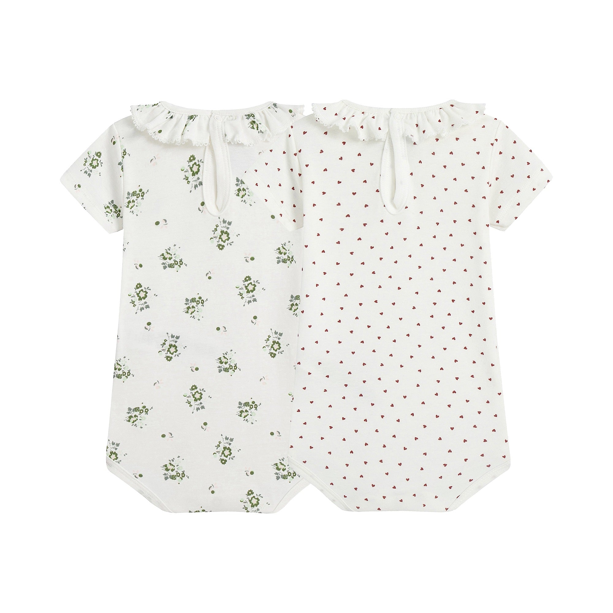 Baby Girls White Cotton Babysuit Set (2 Pack)