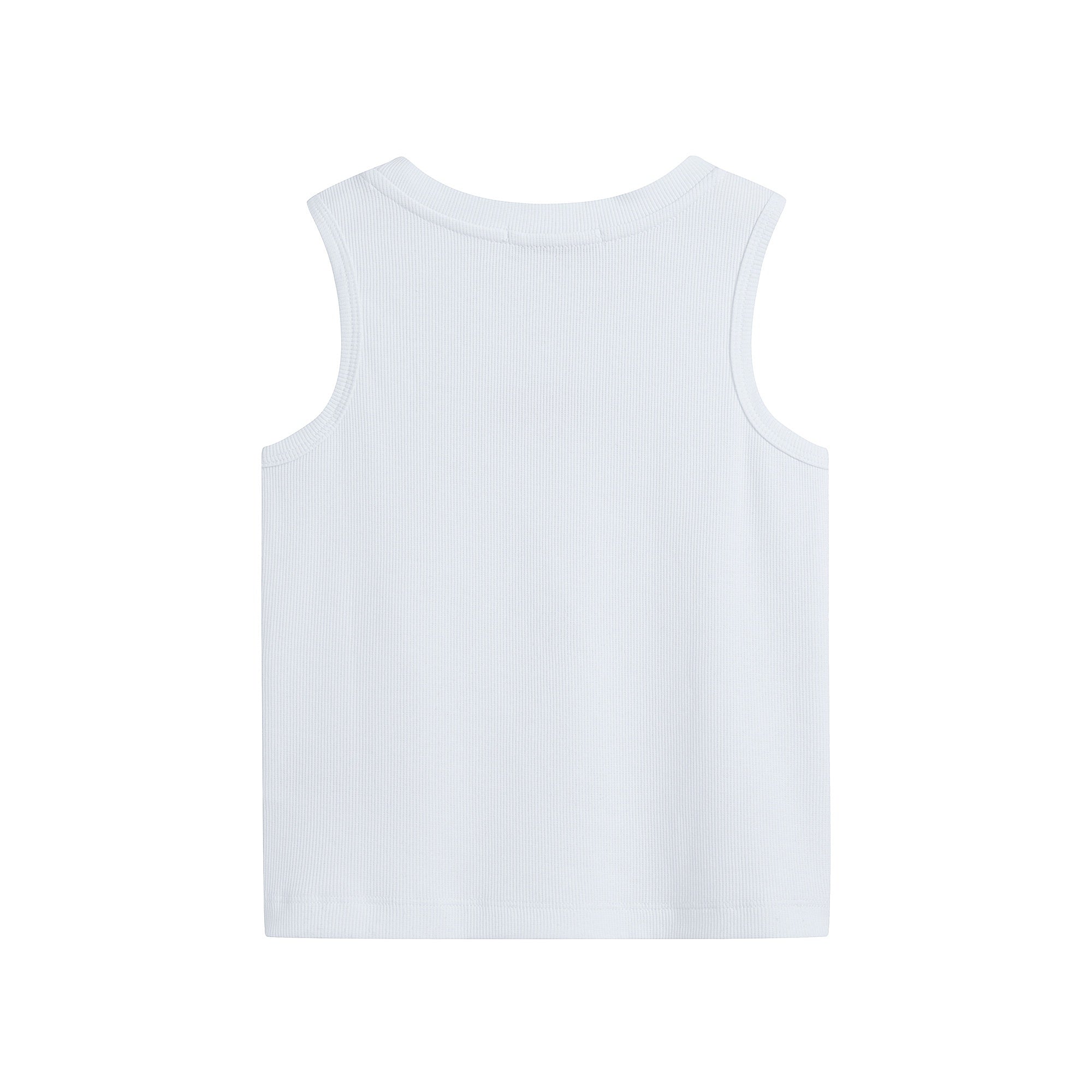 Boys White Logo Cotton Vest