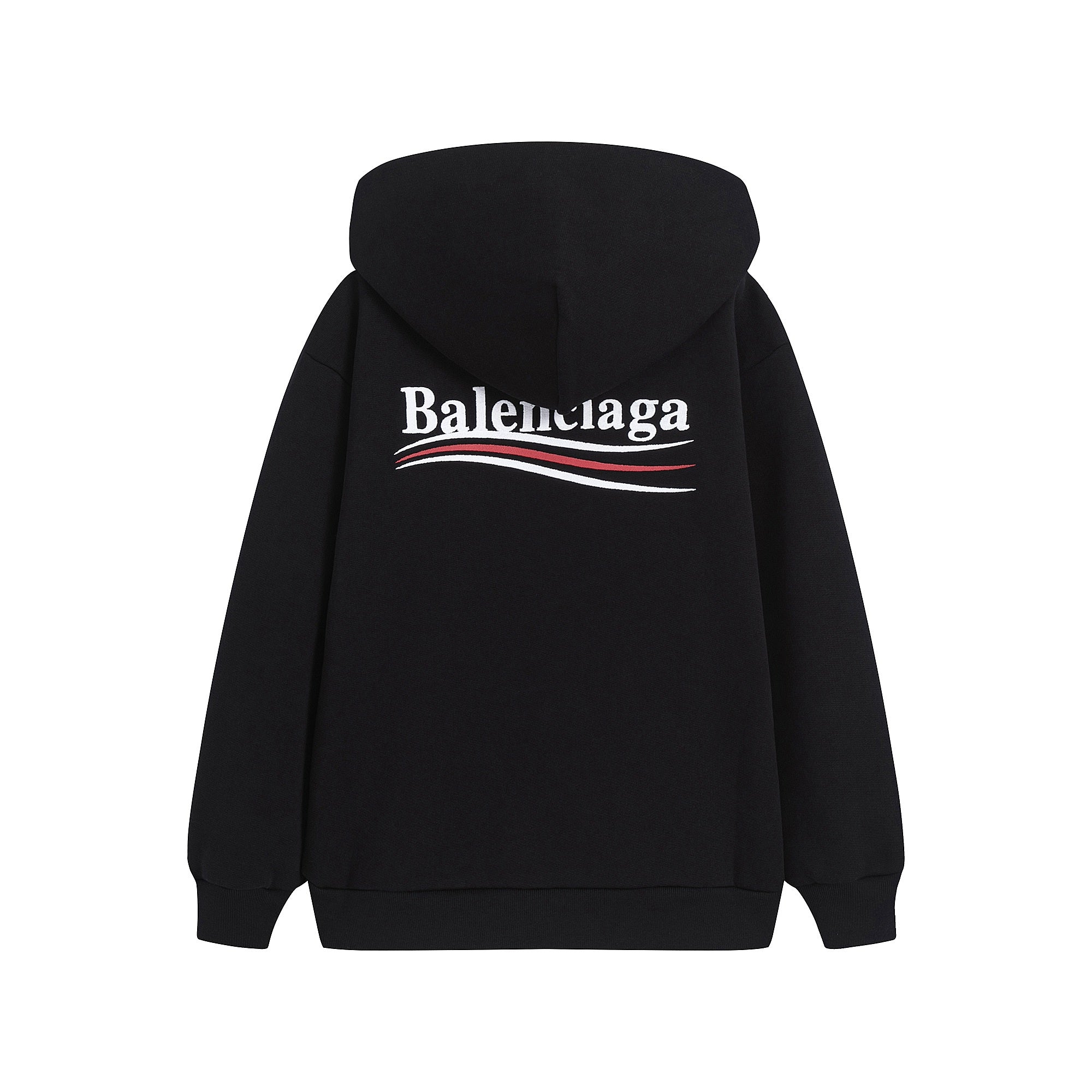 Boys & Girls Black Hooded Logo Cotton Sweatshirt