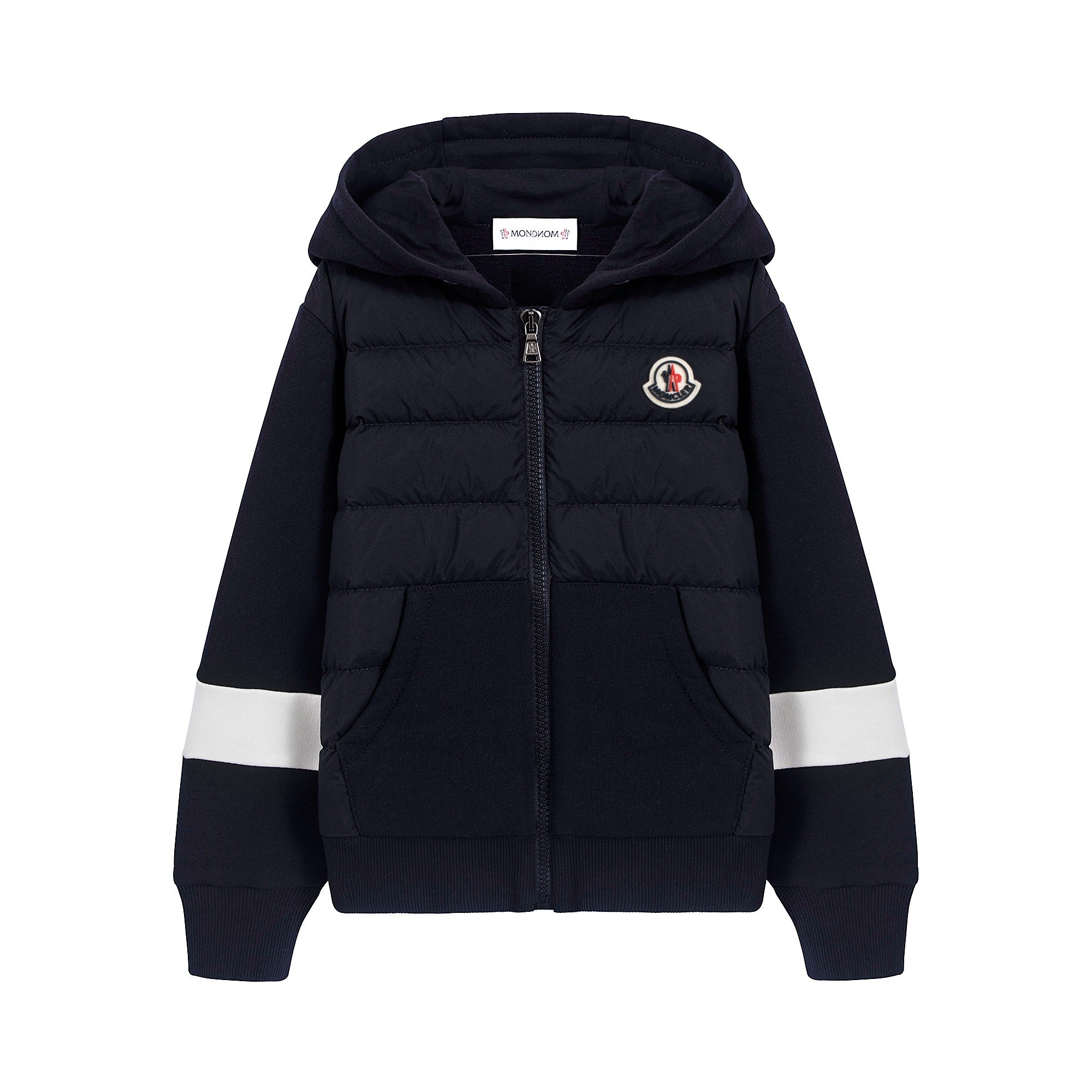 Boys Navy Logo Cotton Zip-Up Top