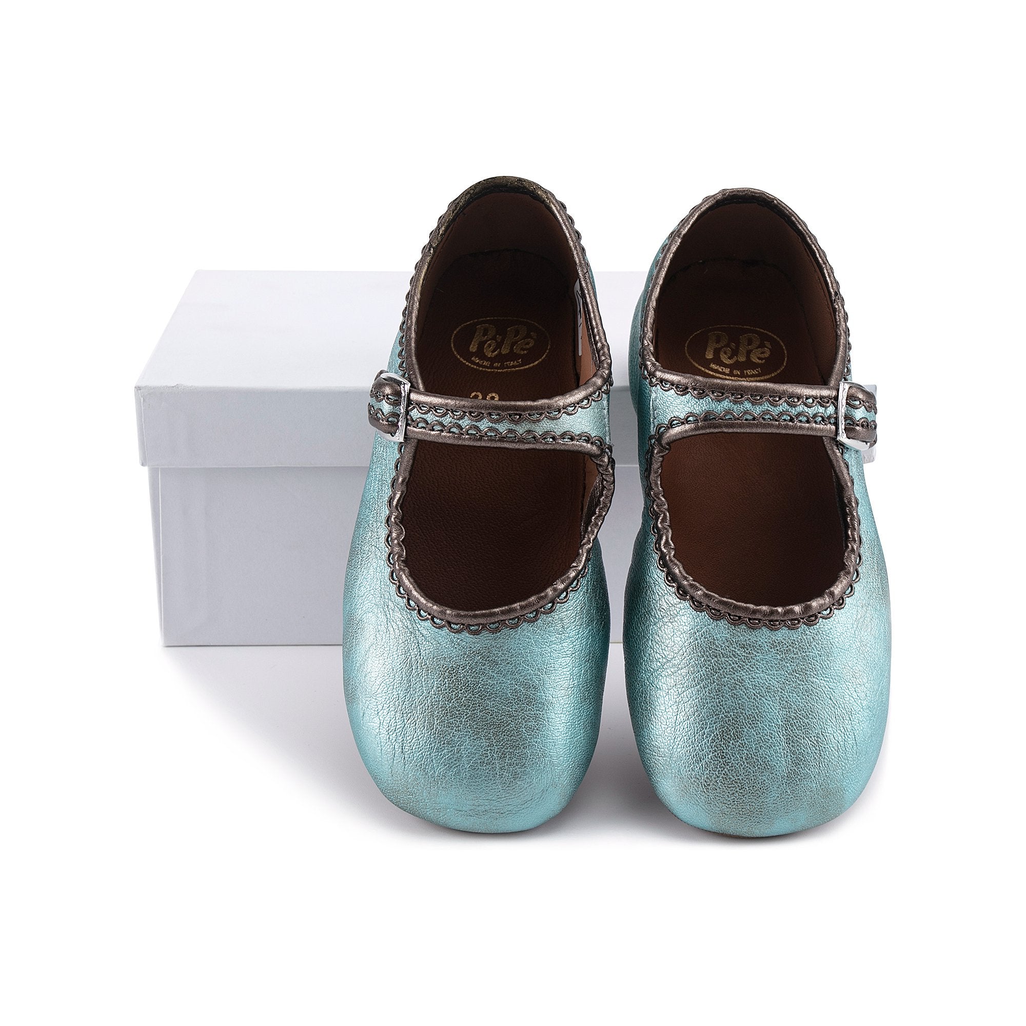 Girls Green Leather Shoes