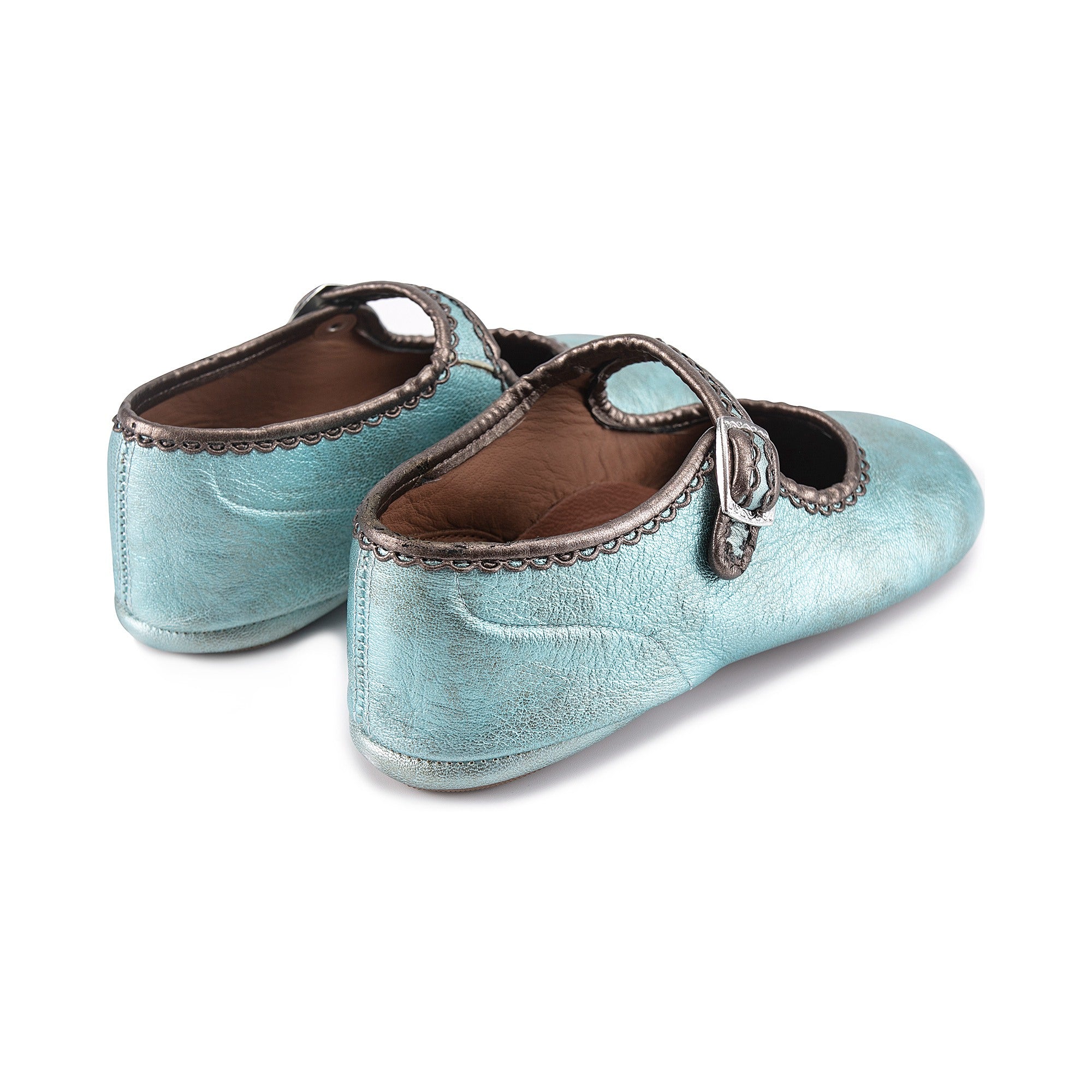 Girls Green Leather Shoes