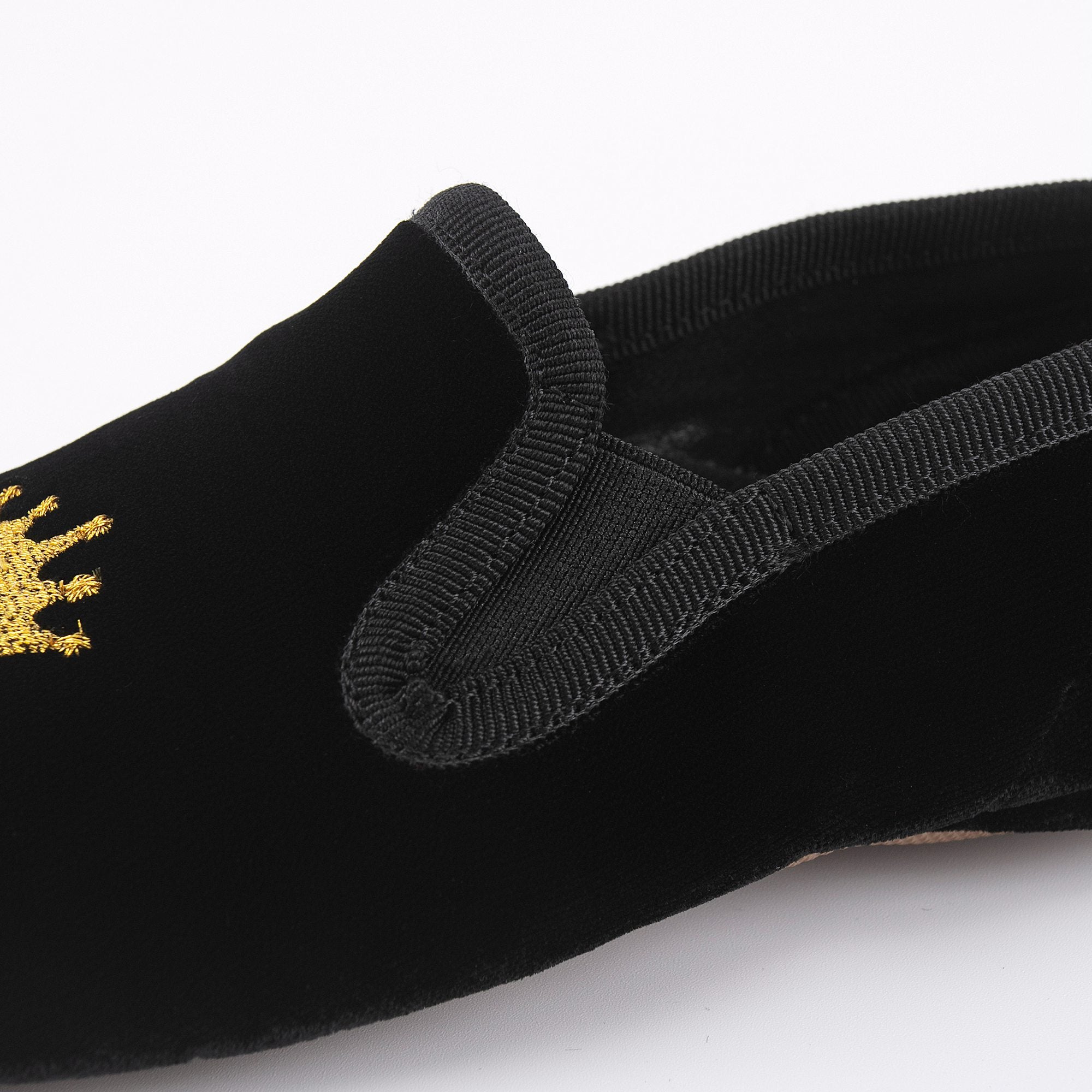 Girls Black Crown Flat Shoes