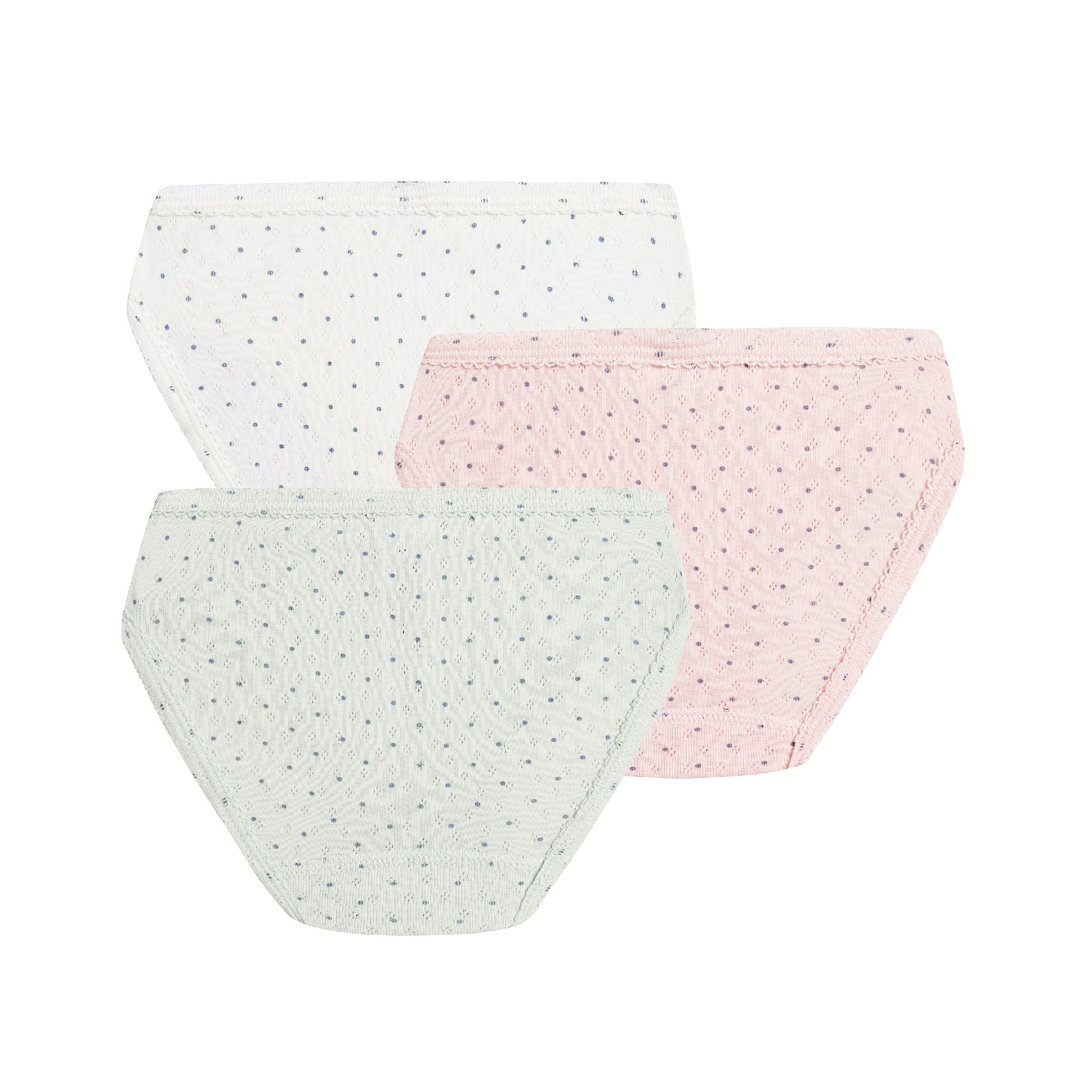 Girls Multicolor Dots Cotton Underwear Set (3 Pack)