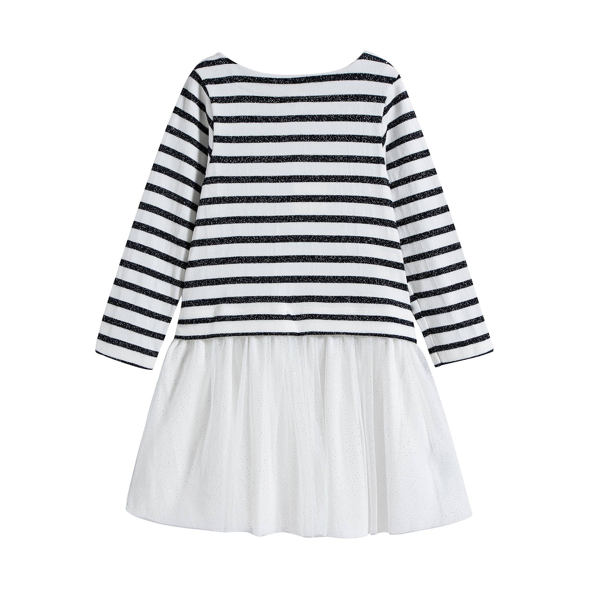 Girls White Stripe Dress