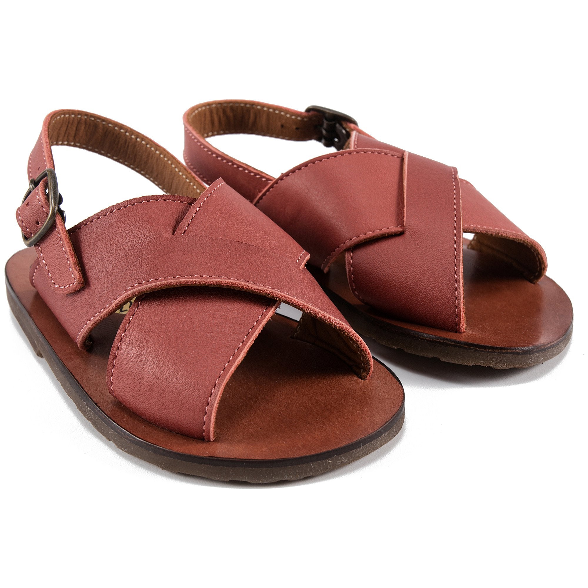 Baby Boys & Girls Red Leather Sandals