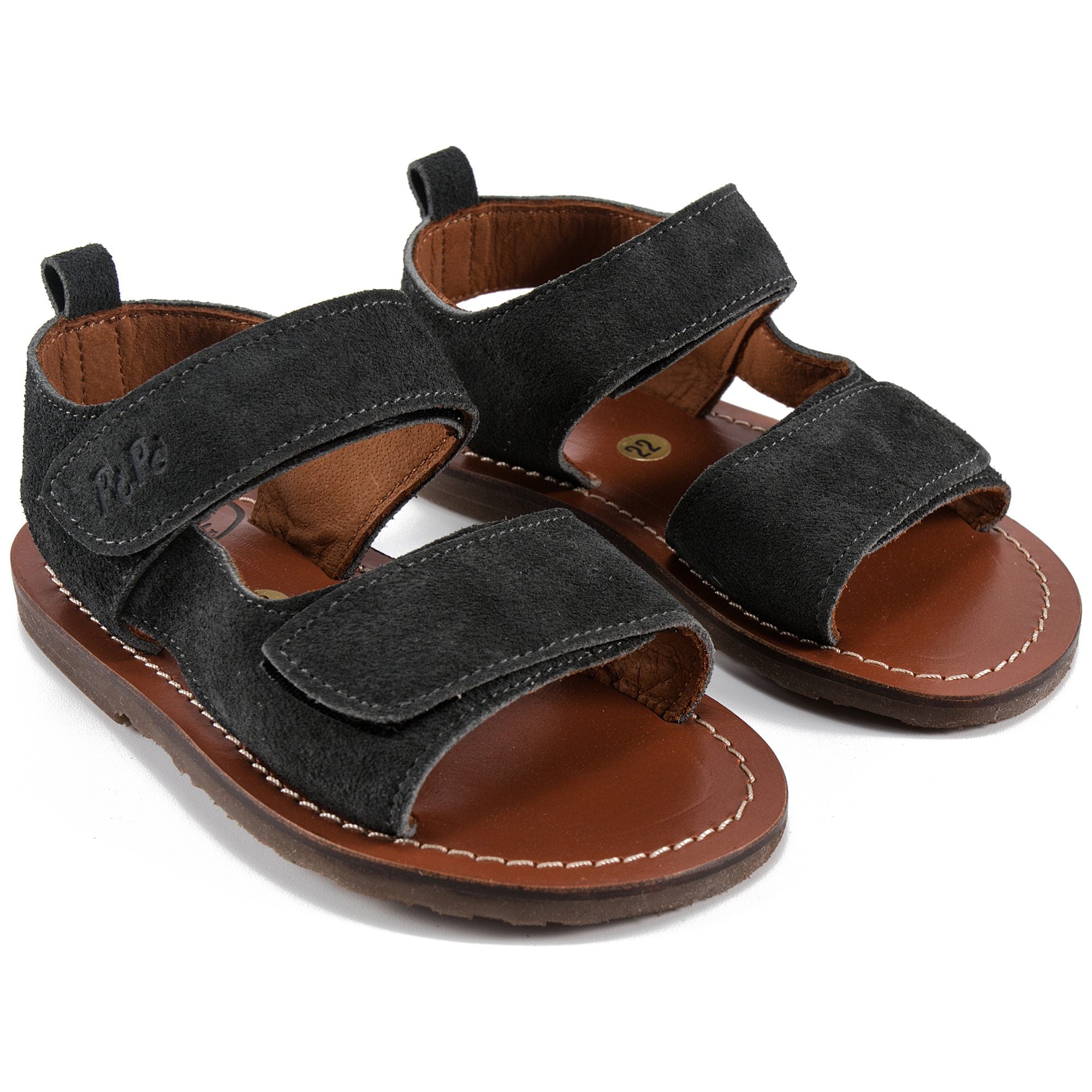 Baby Boys & Girls Black Leather Sandals