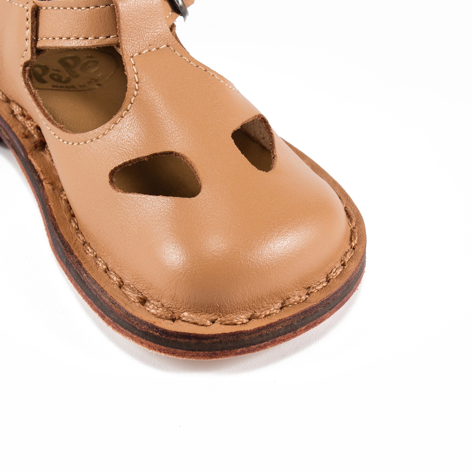 Baby Boys & Girls Beige Leather Shoes