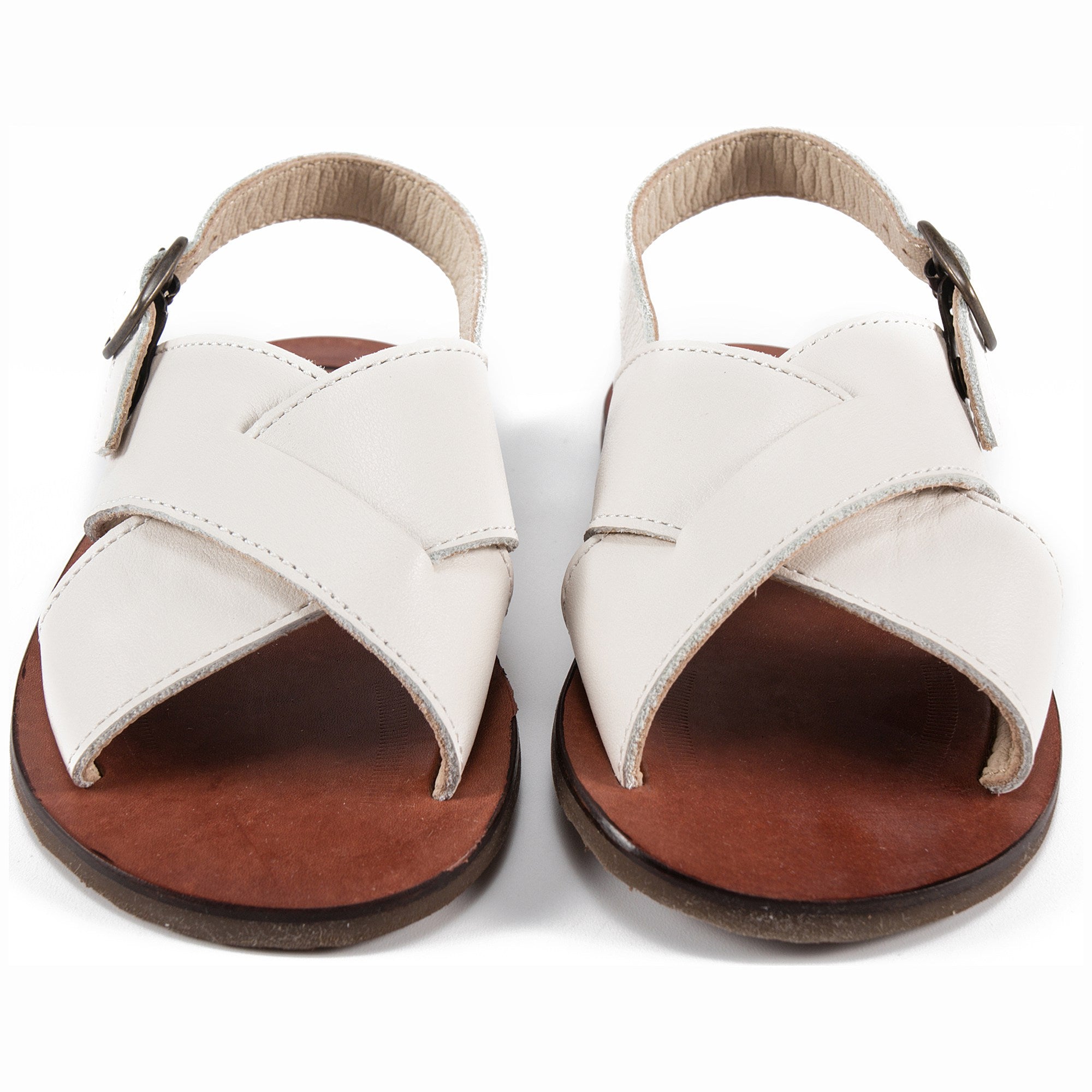 Girls White Leather sandals