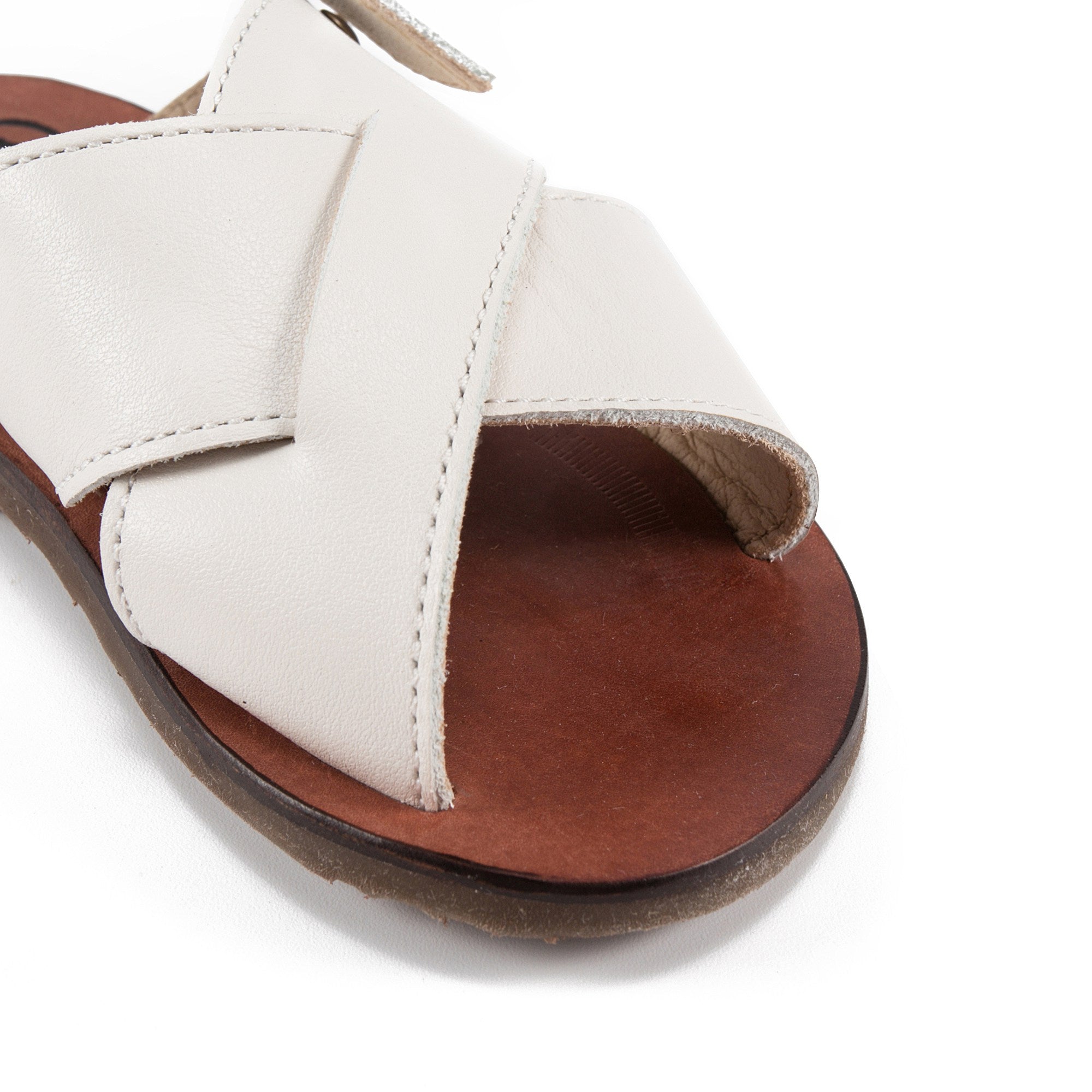 Girls White Leather sandals